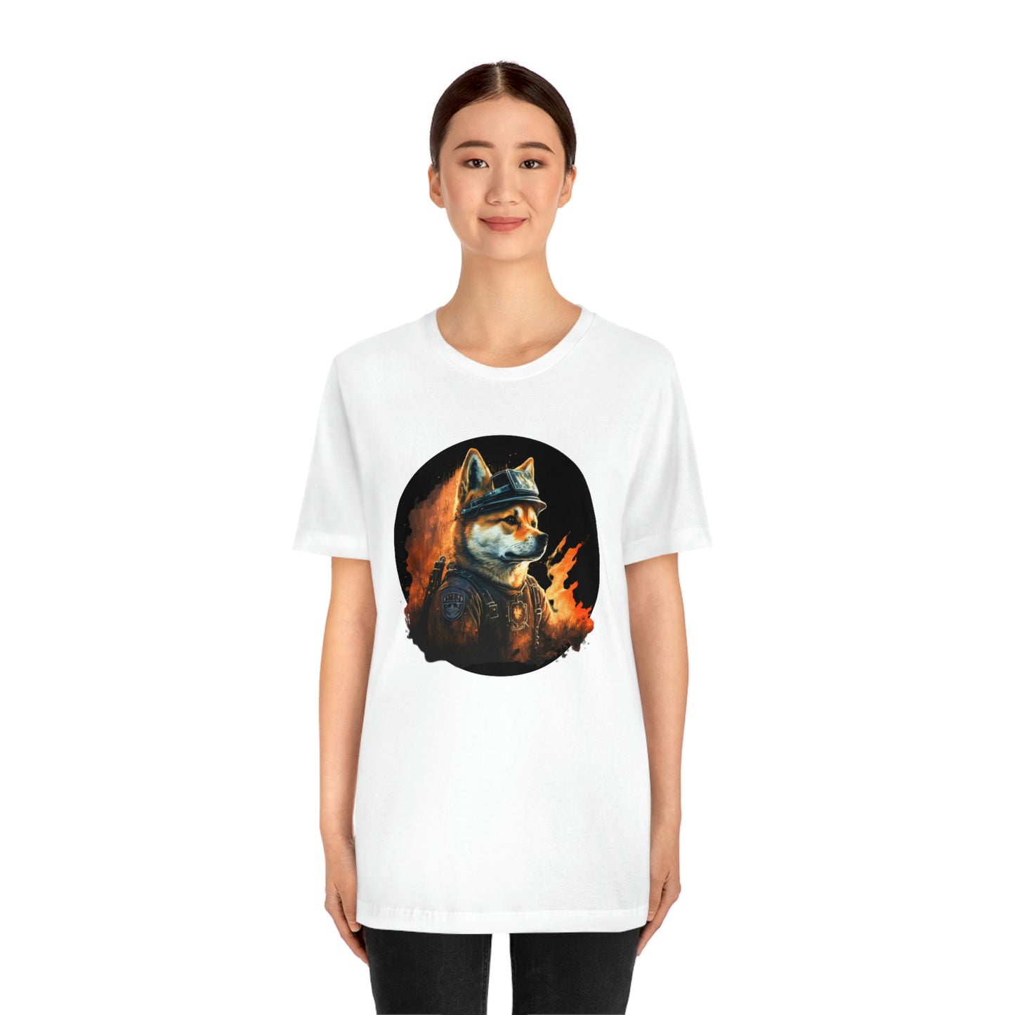 Shiba Inu Firefighter T-Shirt | Support Our Brave First Responders | Shiba Inu Tee with High-Quality Print