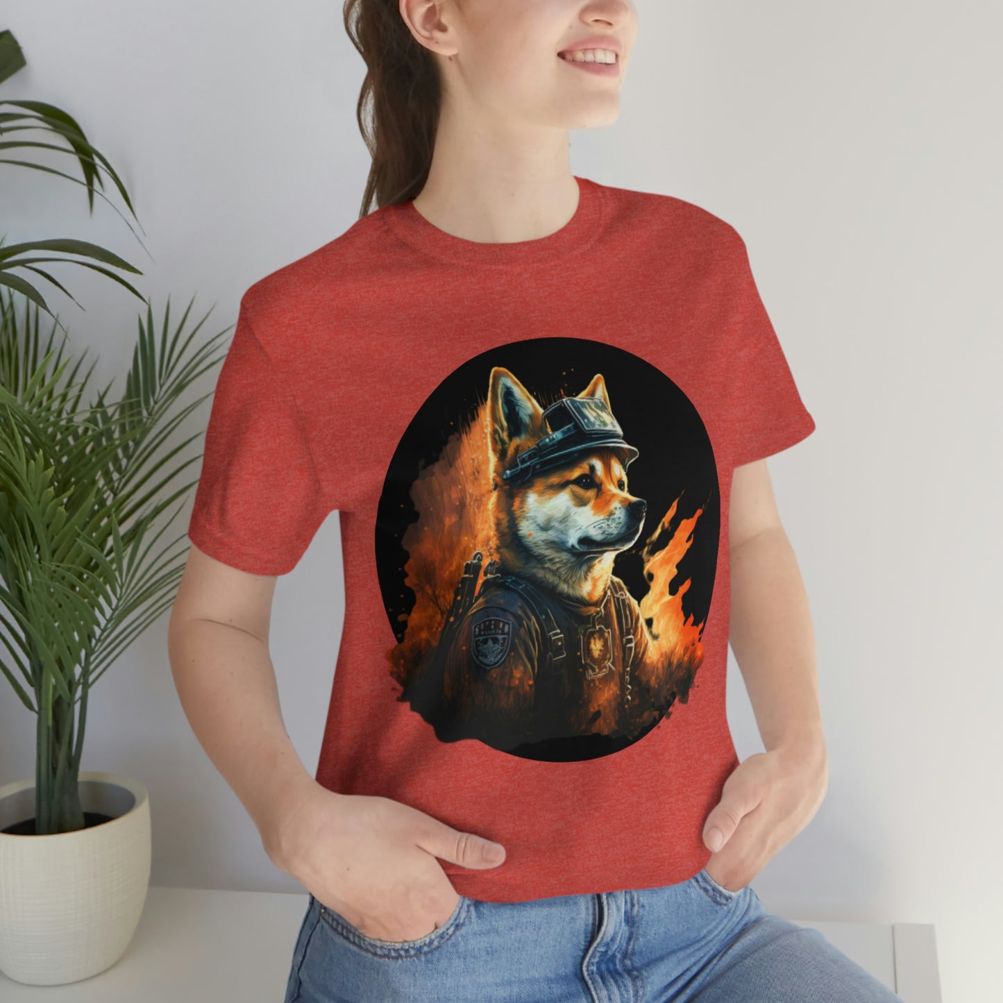 Shiba Inu Firefighter T-Shirt | Support Our Brave First Responders | Soft Cotton Tee with High-Quality Print