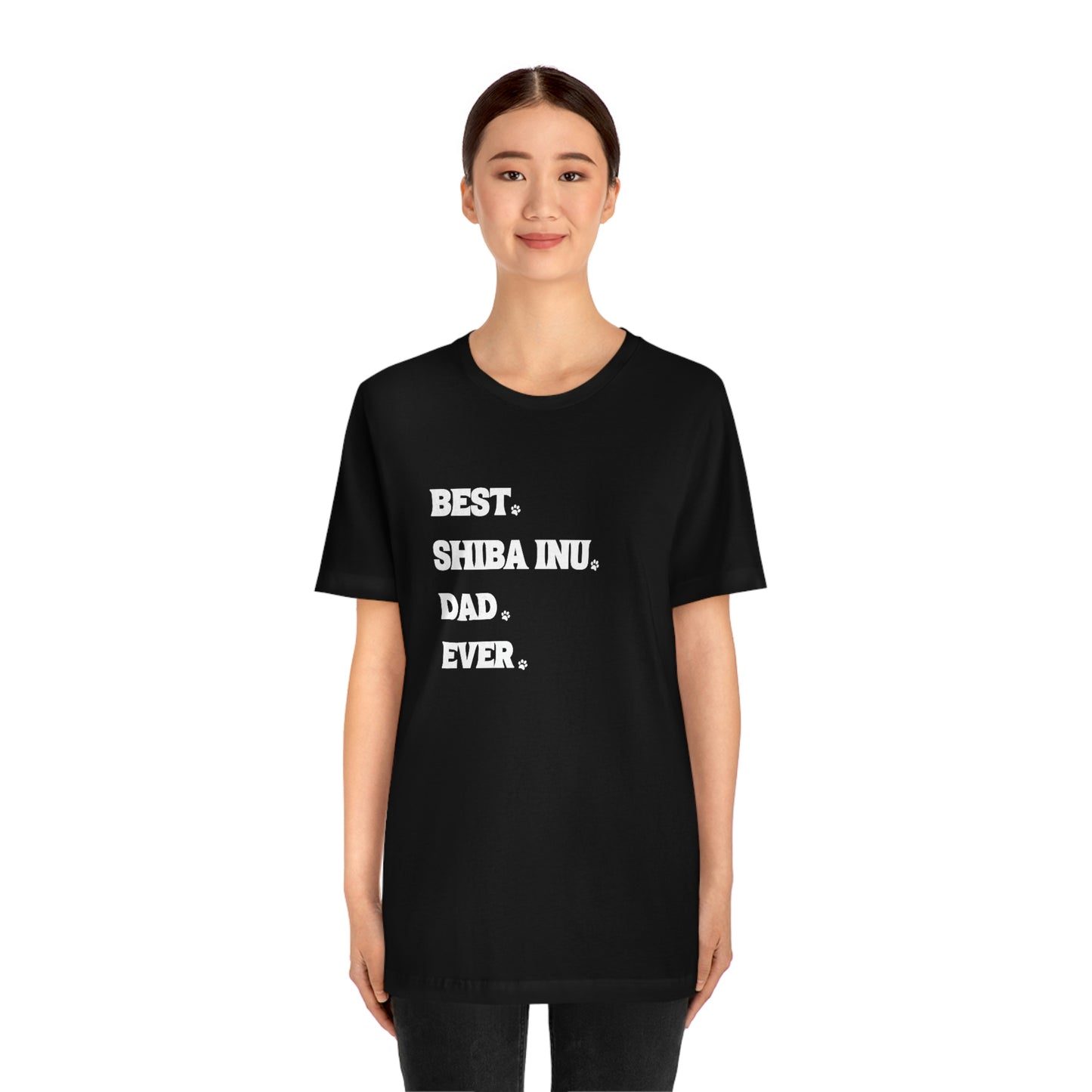 "Best Shiba Inu Dad Ever" Unisex T-Shirt - Minimalistic Style, Soft Cotton, Ribbed Collar, Durable Fit, Quality Print