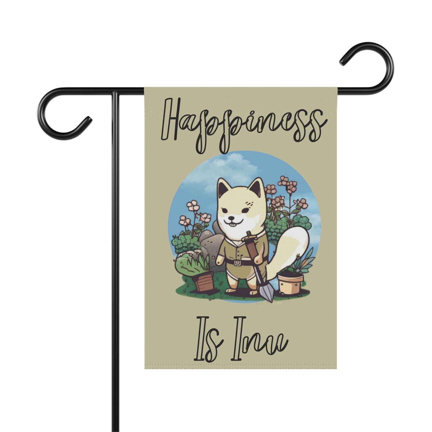 Cream Shiba Inu | Happiness | Garden & House Banner