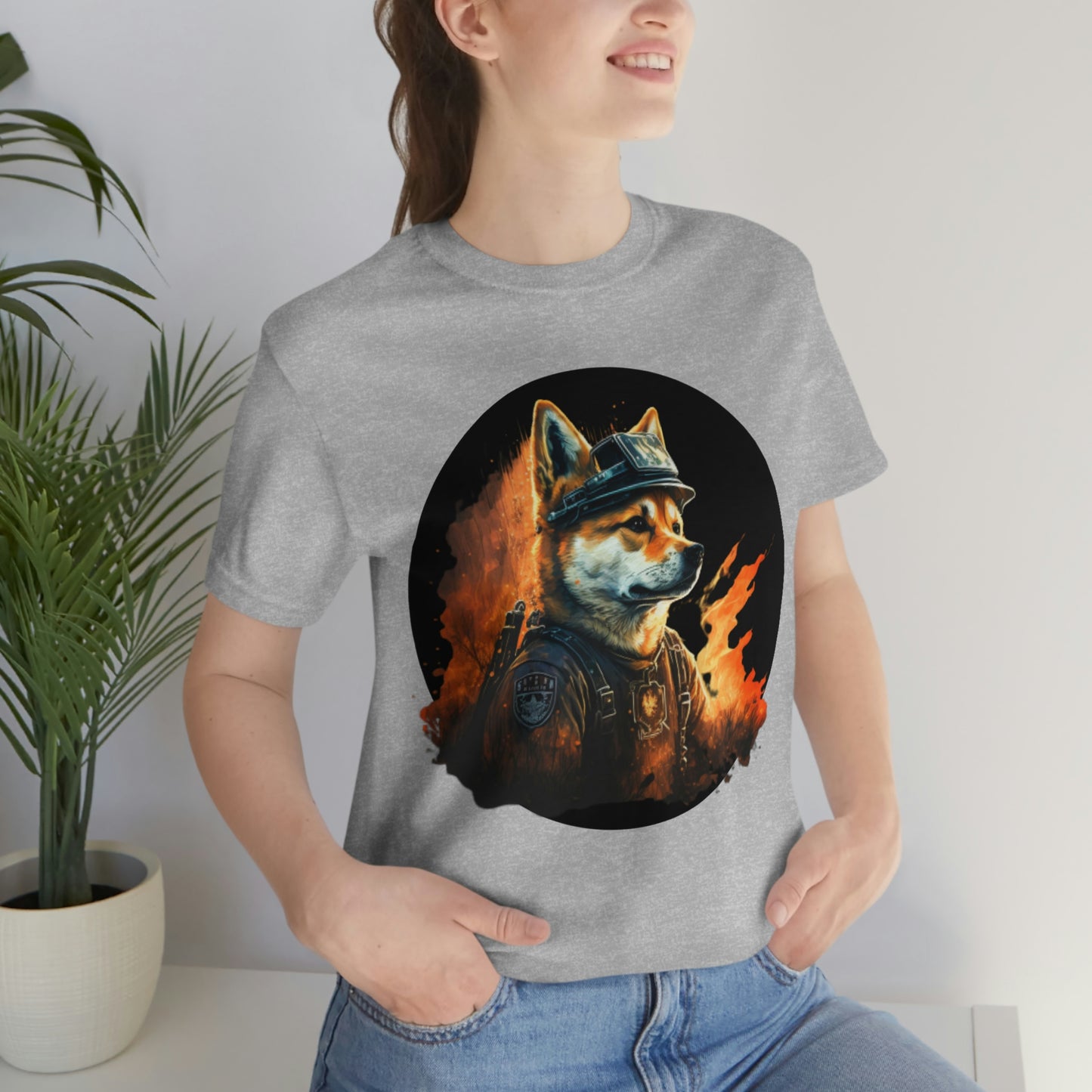 Shiba Inu Firefighter T-Shirt | Support Our Brave First Responders | Soft Cotton Tee with High-Quality Print