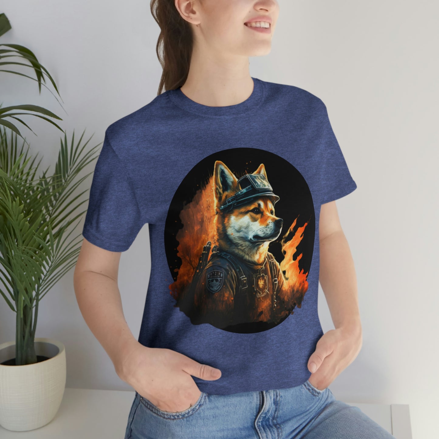 Shiba Inu Firefighter T-Shirt | Support Our Brave First Responders | Soft Cotton Tee with High-Quality Print