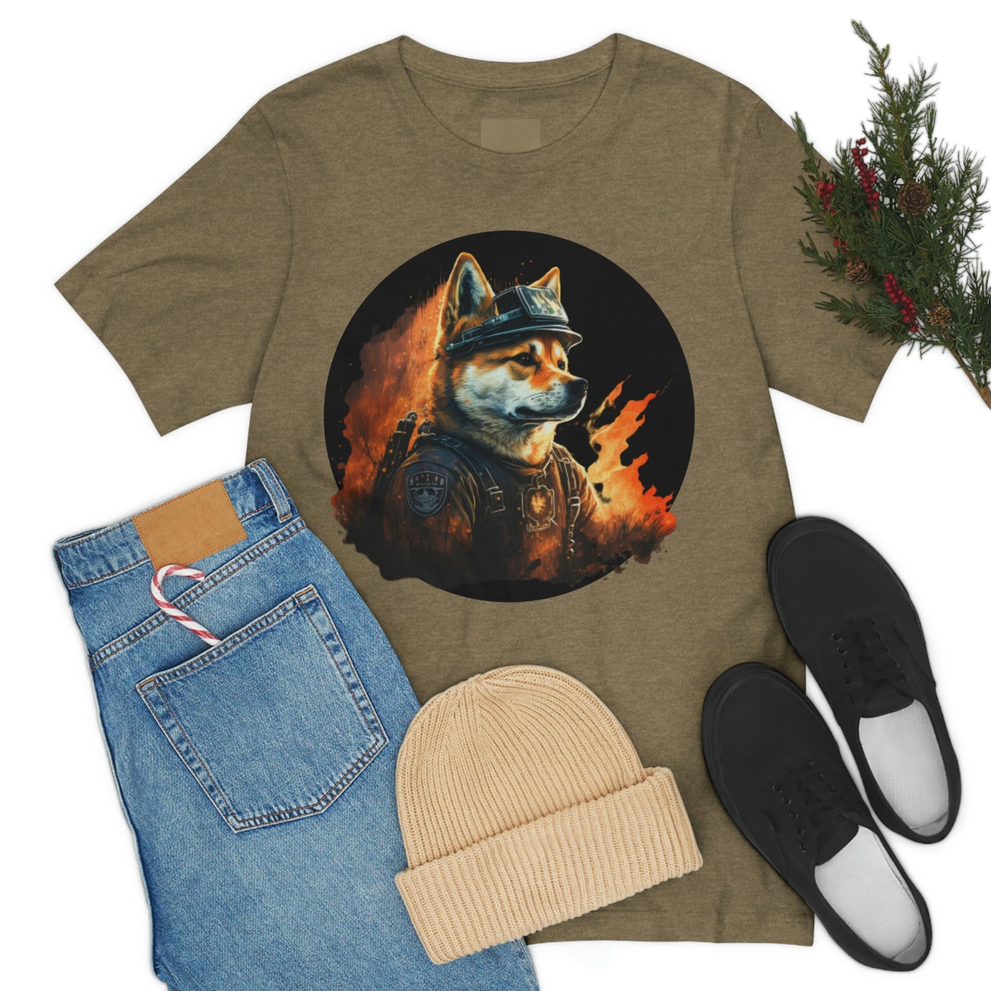 Shiba Inu Firefighter T-Shirt | Support Our Brave First Responders | Soft Cotton Tee with High-Quality Print