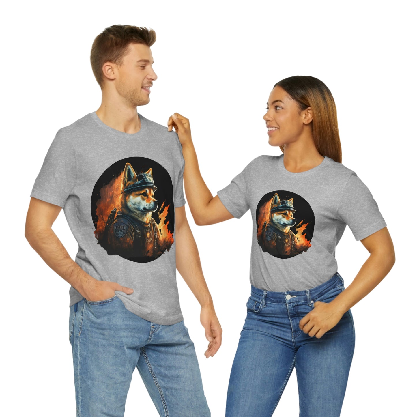 Shiba Inu Firefighter T-Shirt | Support Our Brave First Responders | Soft Cotton Tee with High-Quality Print