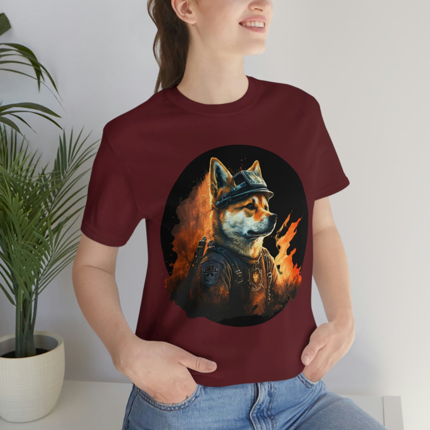 Shiba Inu Firefighter T-Shirt | Support Our Brave First Responders | Soft Cotton Tee with High-Quality Print