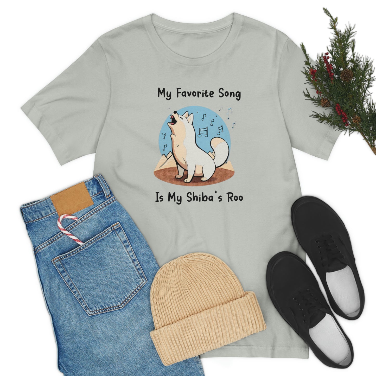 My Favorite Song - Black Ink | Cream Shiba Inu | Unisex Jersey Short Sleeve Tee