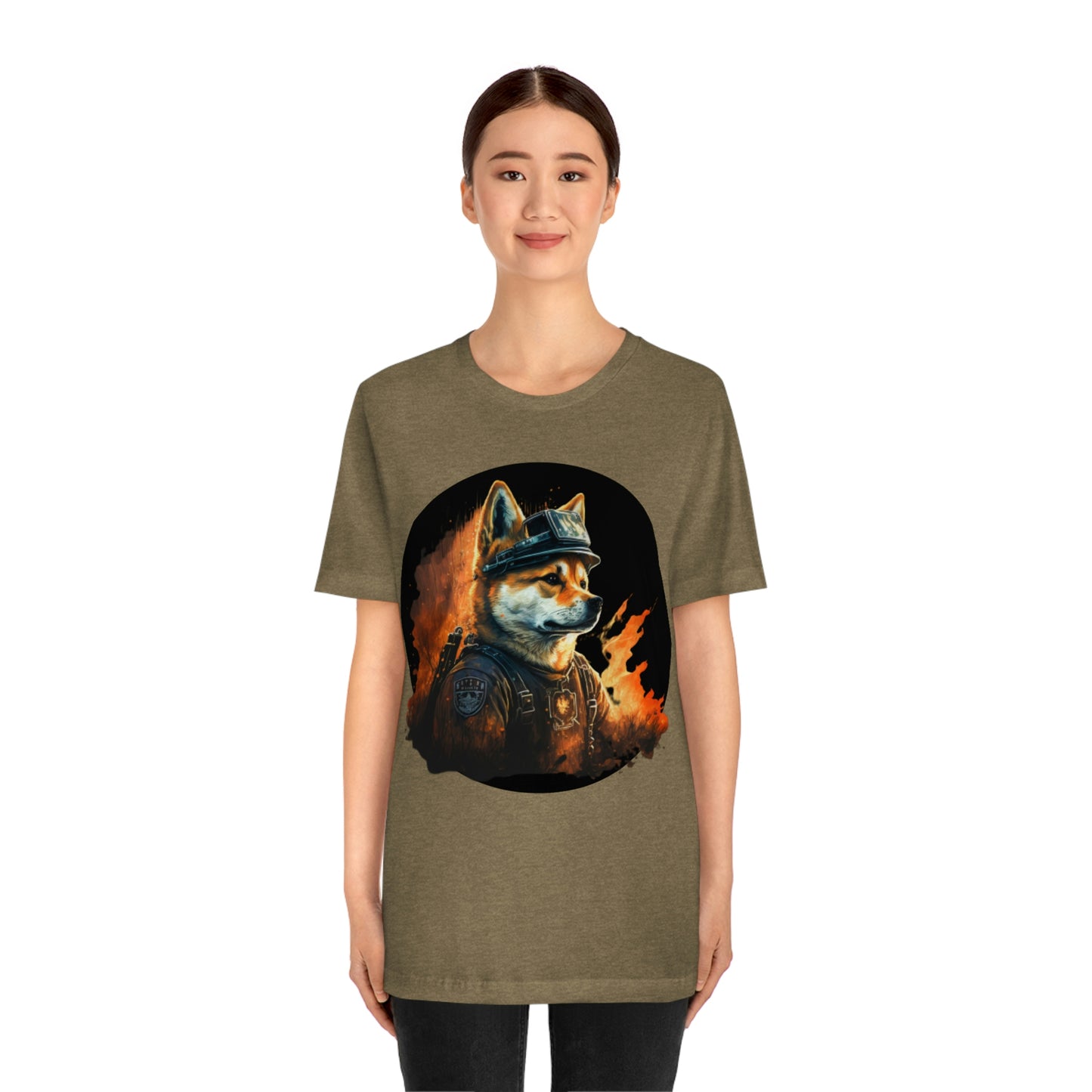 Shiba Inu Firefighter T-Shirt | Support Our Brave First Responders | Soft Cotton Tee with High-Quality Print