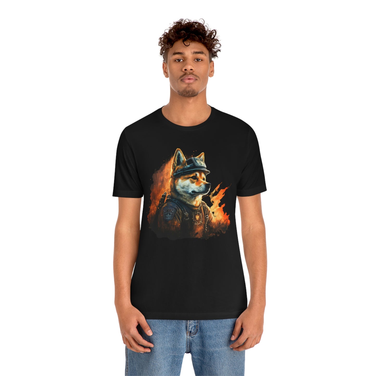 Shiba Inu Firefighter T-Shirt | Support Our Brave First Responders | Soft Cotton Tee with High-Quality Print