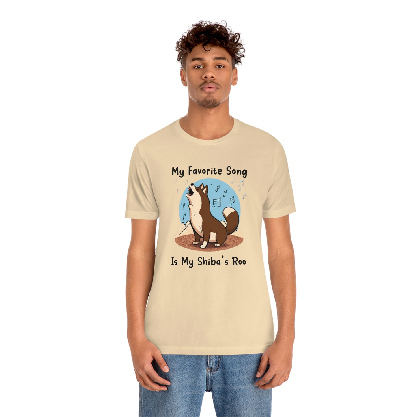 My Favorite Song - Black Ink | Dk Brown Shiba Inu | Unisex Jersey Short Sleeve Tee