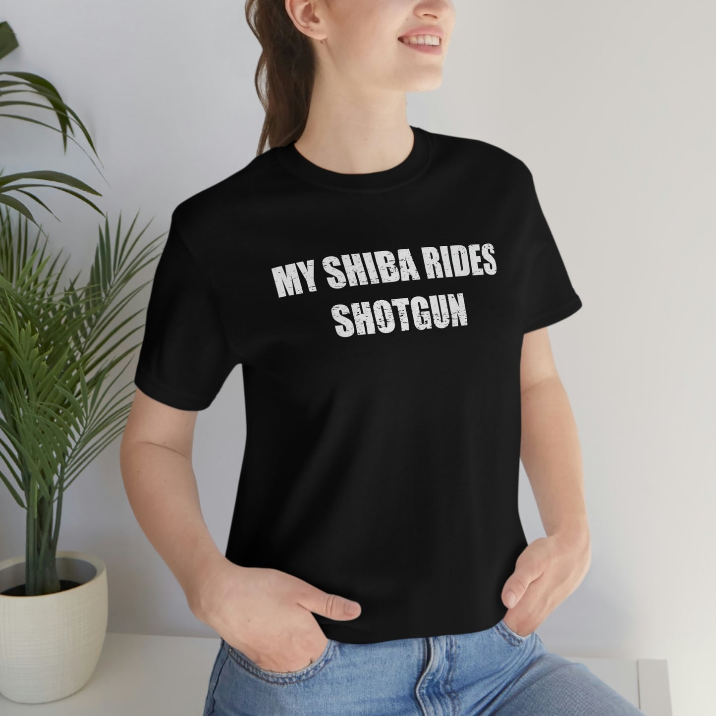 My Shiba Rides Shotgun: Soft Cotton & Quality Print Shiba Inu Pet T-shirt