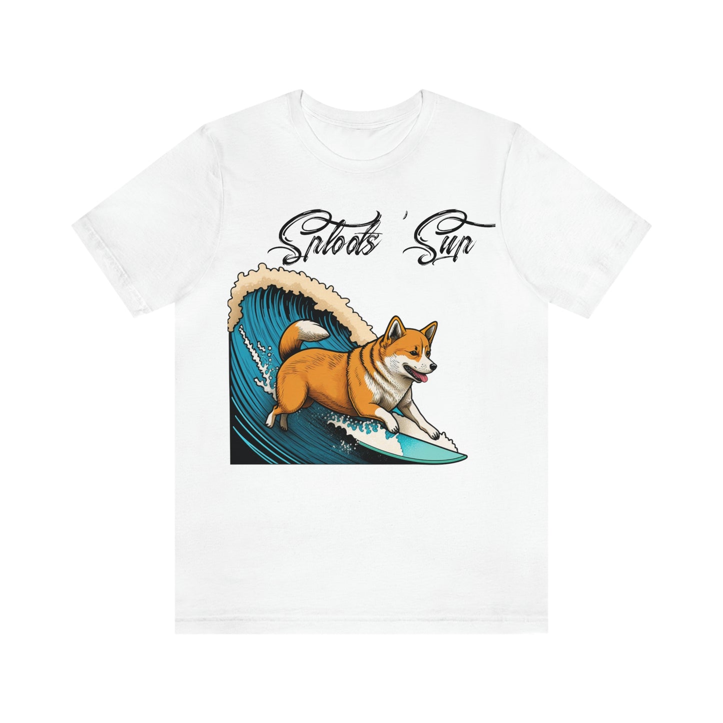 Sploots 'Sup Surfin' Shiba Inu | Black Ink | Short Sleeve Tee