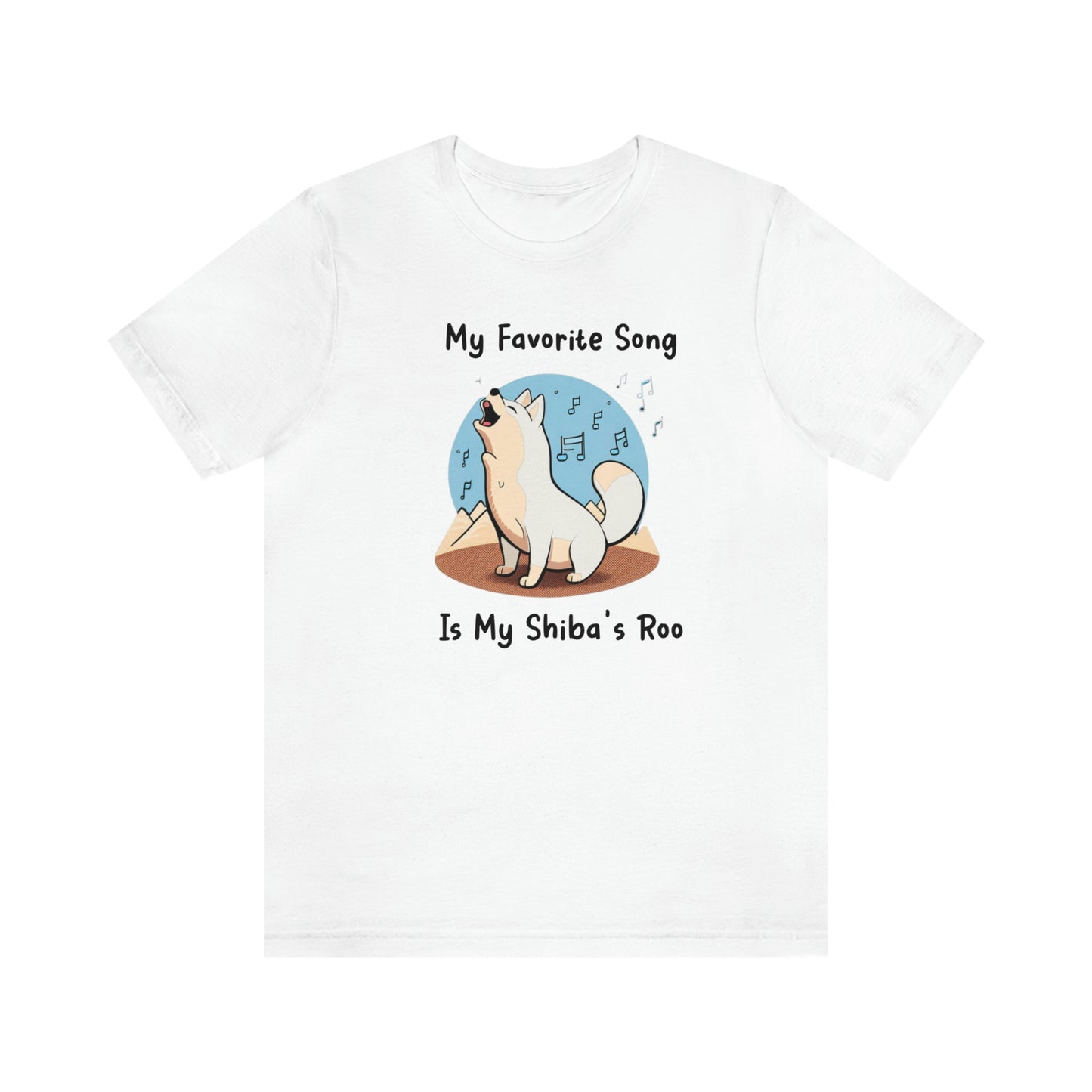 My Favorite Song - Black Ink | Cream Shiba Inu | Unisex Jersey Short Sleeve Tee