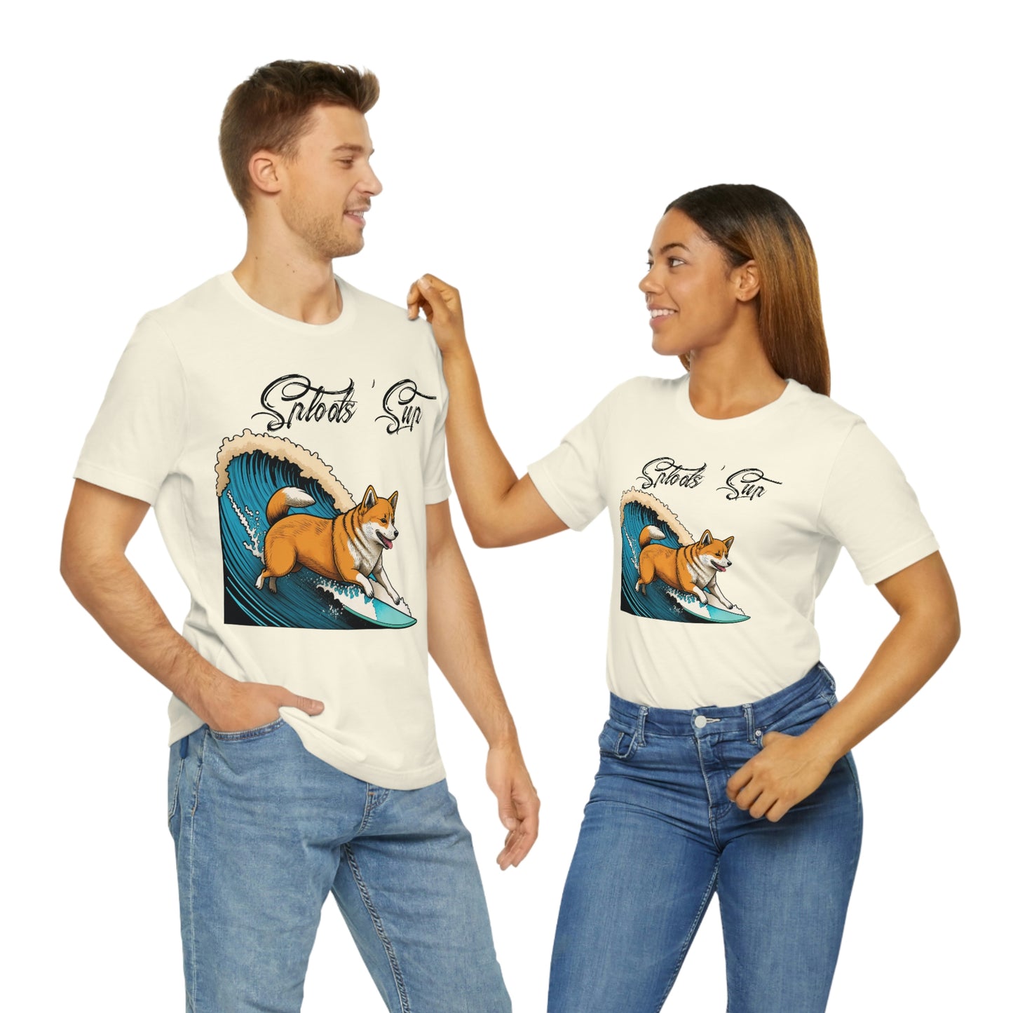 Sploots 'Sup Surfin' Shiba Inu | Black Ink | Short Sleeve Tee