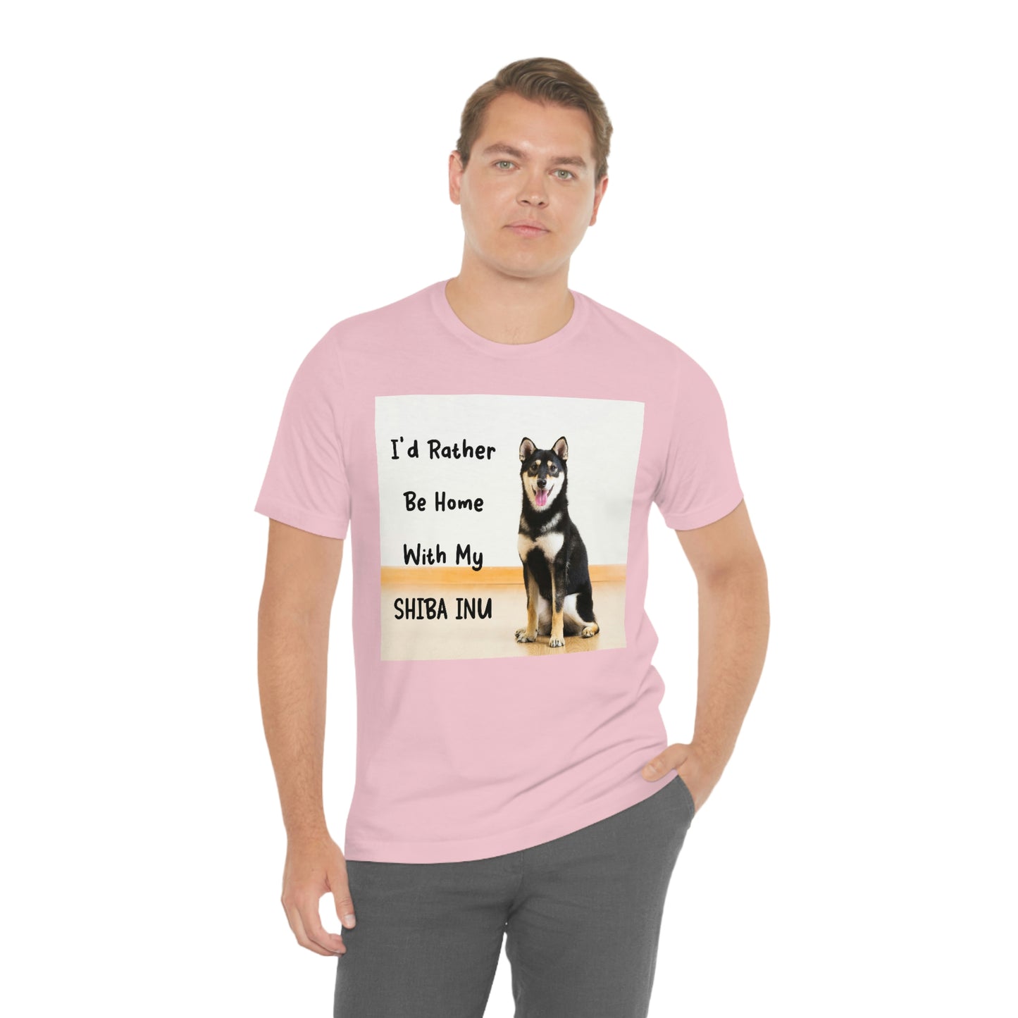 'I'd Rather Be Home with my Shiba' | Unisex Jersey Short Sleeve Tee