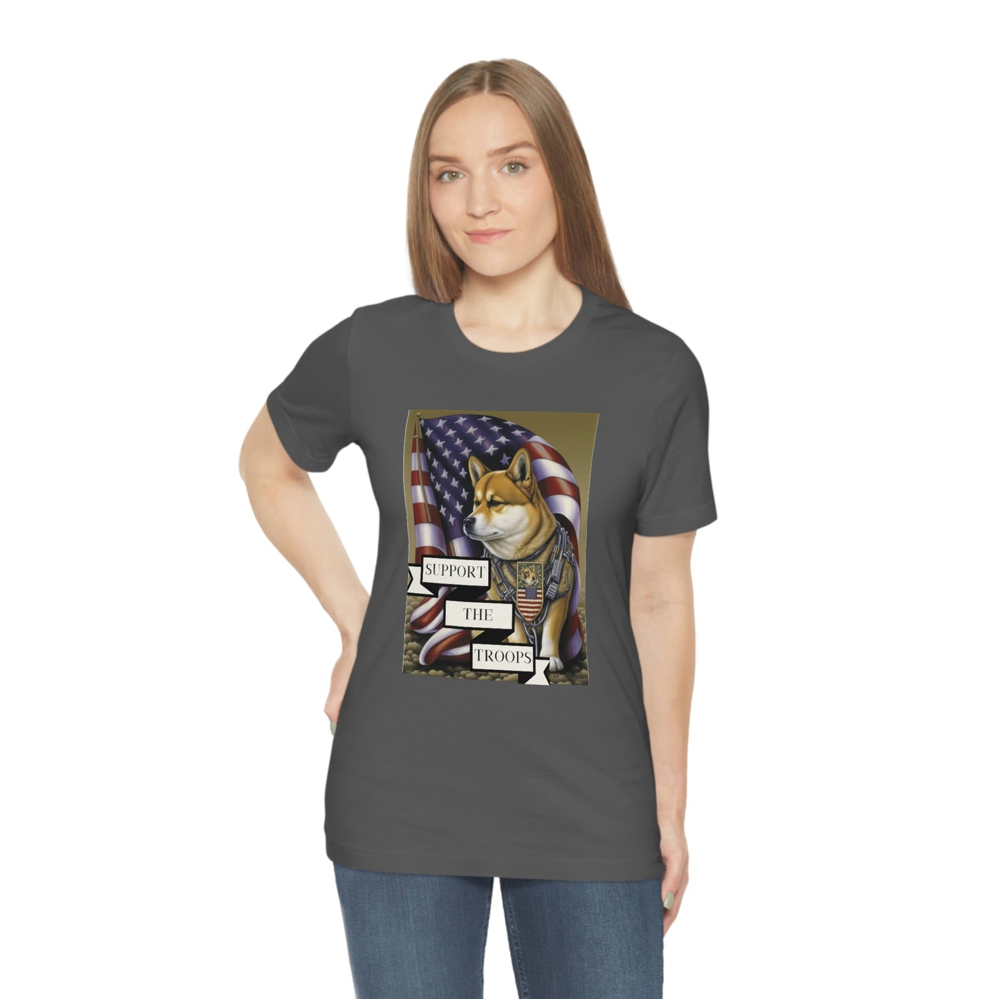 Patriotic Shiba Inu Soldier T-Shirt | American Flag and Support the Troops | Shiba Inu Tee with High-Quality Print