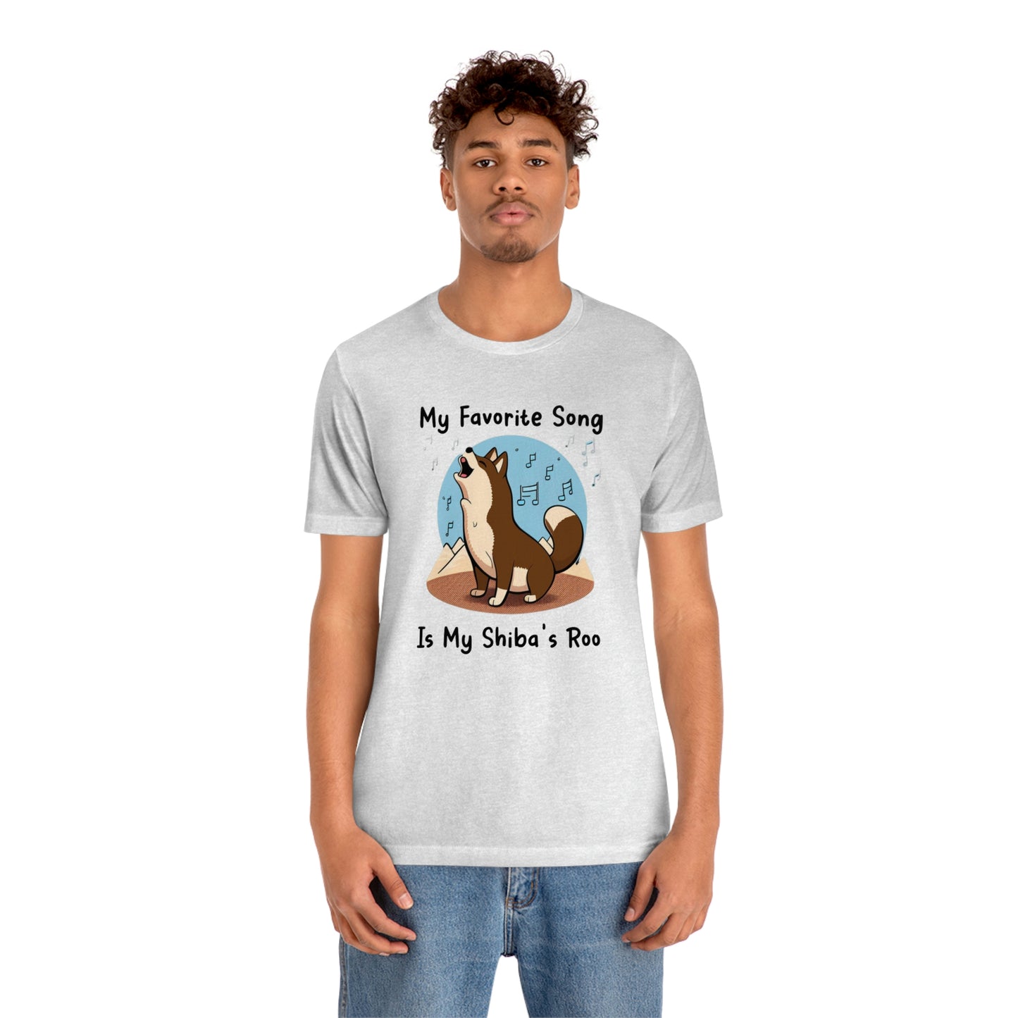 My Favorite Song - Black Ink | Dk Brown Shiba Inu | Unisex Jersey Short Sleeve Tee