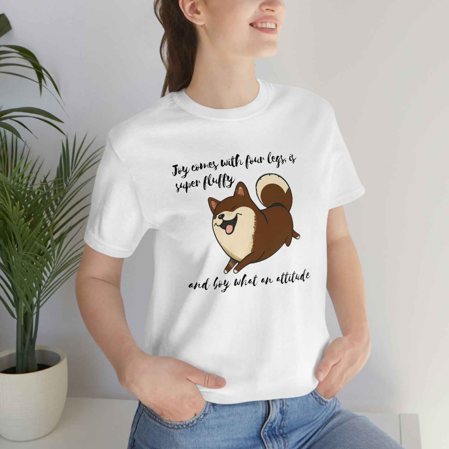 Boy What an Attitude | Dk Brown Shiba Inu | Unisex Jersey Short Sleeve Tee