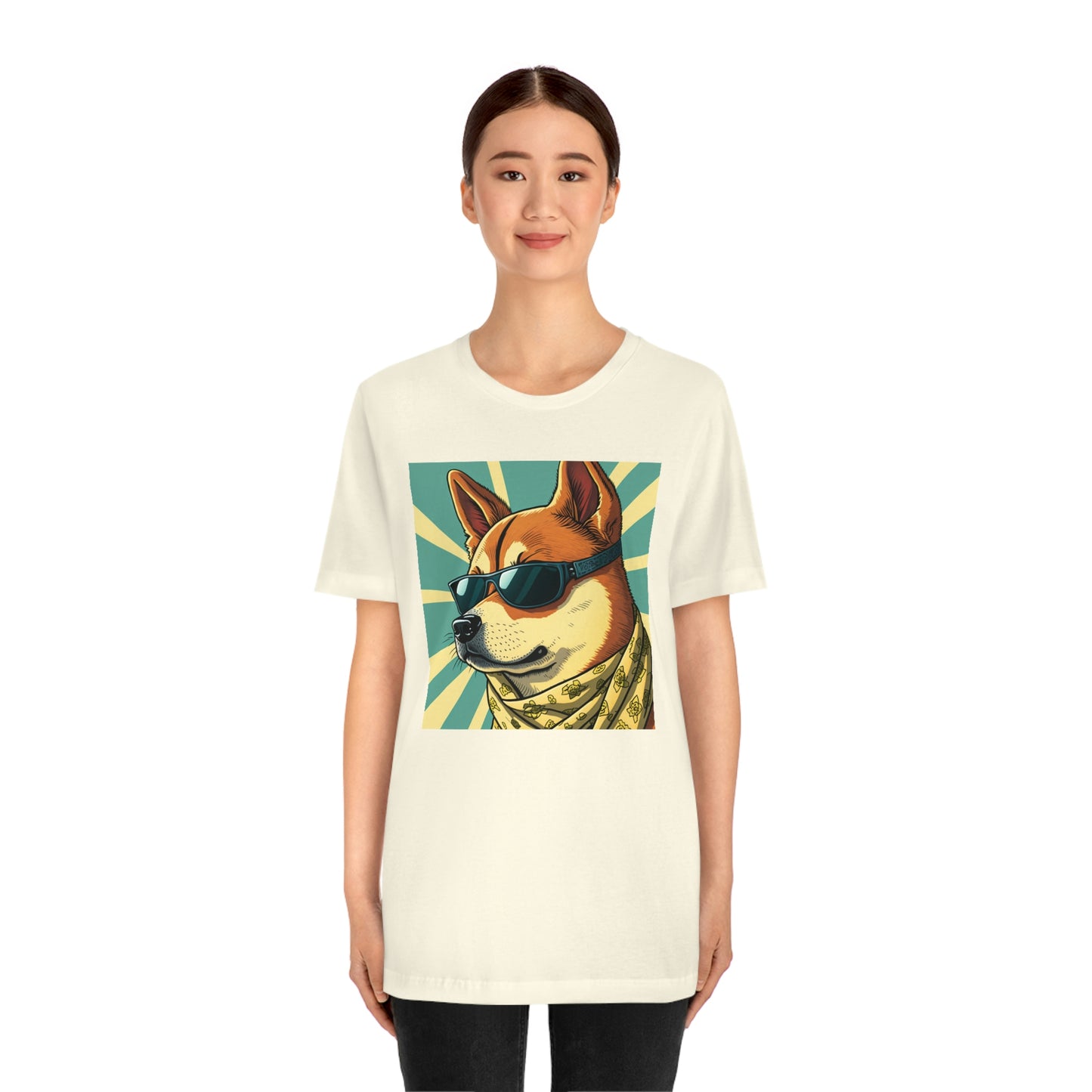 Trendy Shiba Inu T-Shirt | Cartoon Bandana and Sunglasses Design | Shiba Tee with High-Quality Print | Great Gift Idea