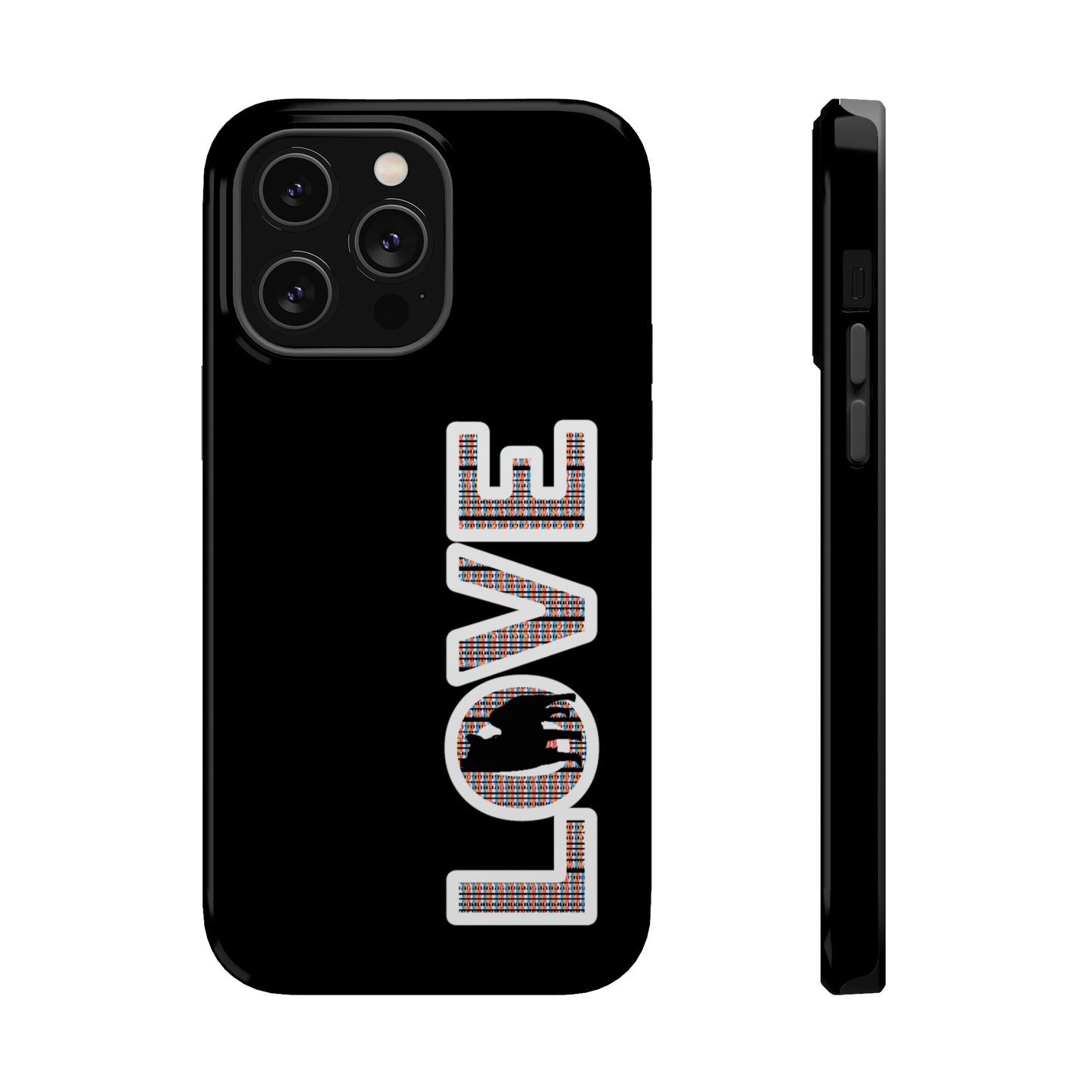 Shiba Inu Phone Case - "LOVE" design - Stylish iPhone, Shiba Love Design MagSafe Phone Case - Dual Layer Protection for iPhone Tough Cases