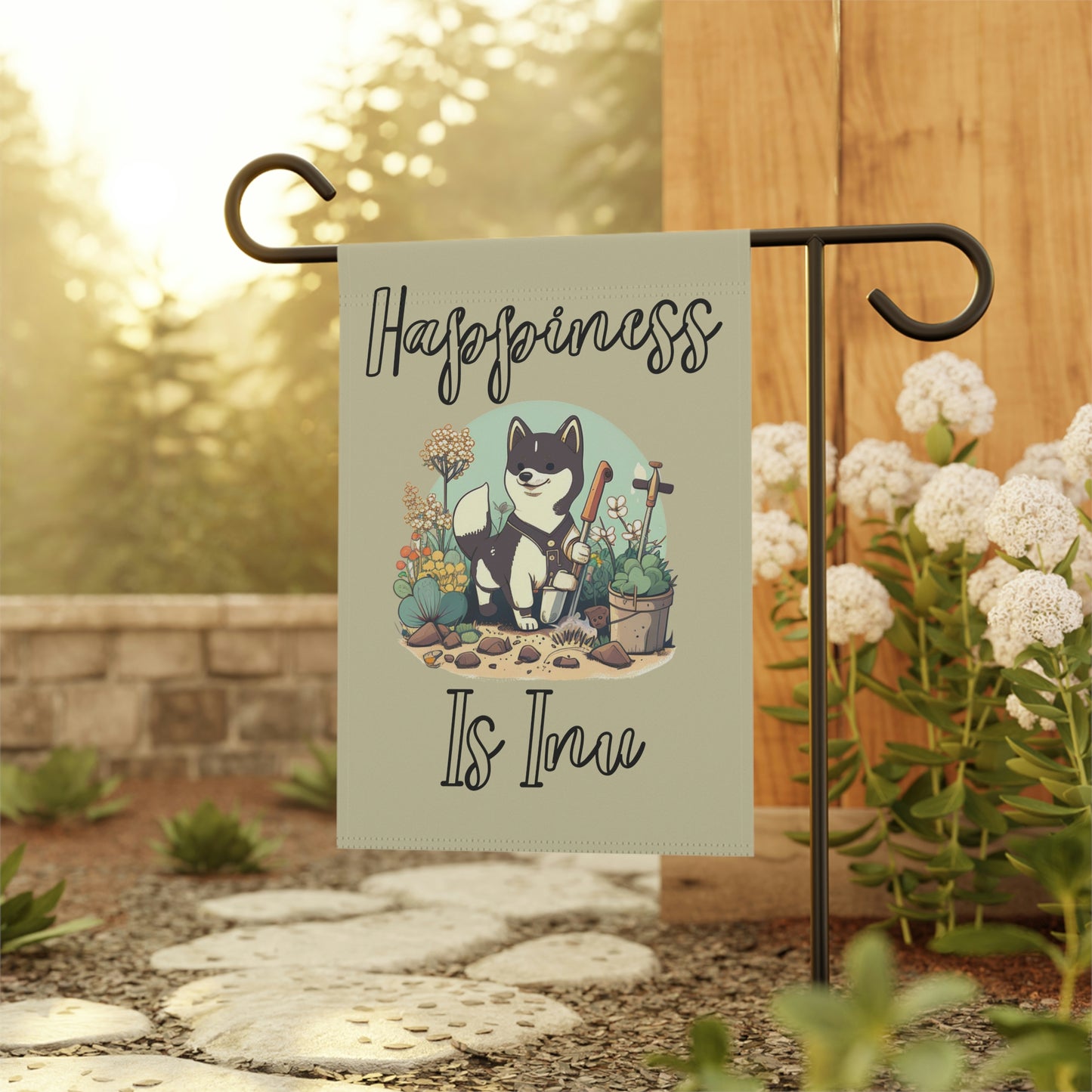 Brown Shiba | Happiness | Garden & House Banner