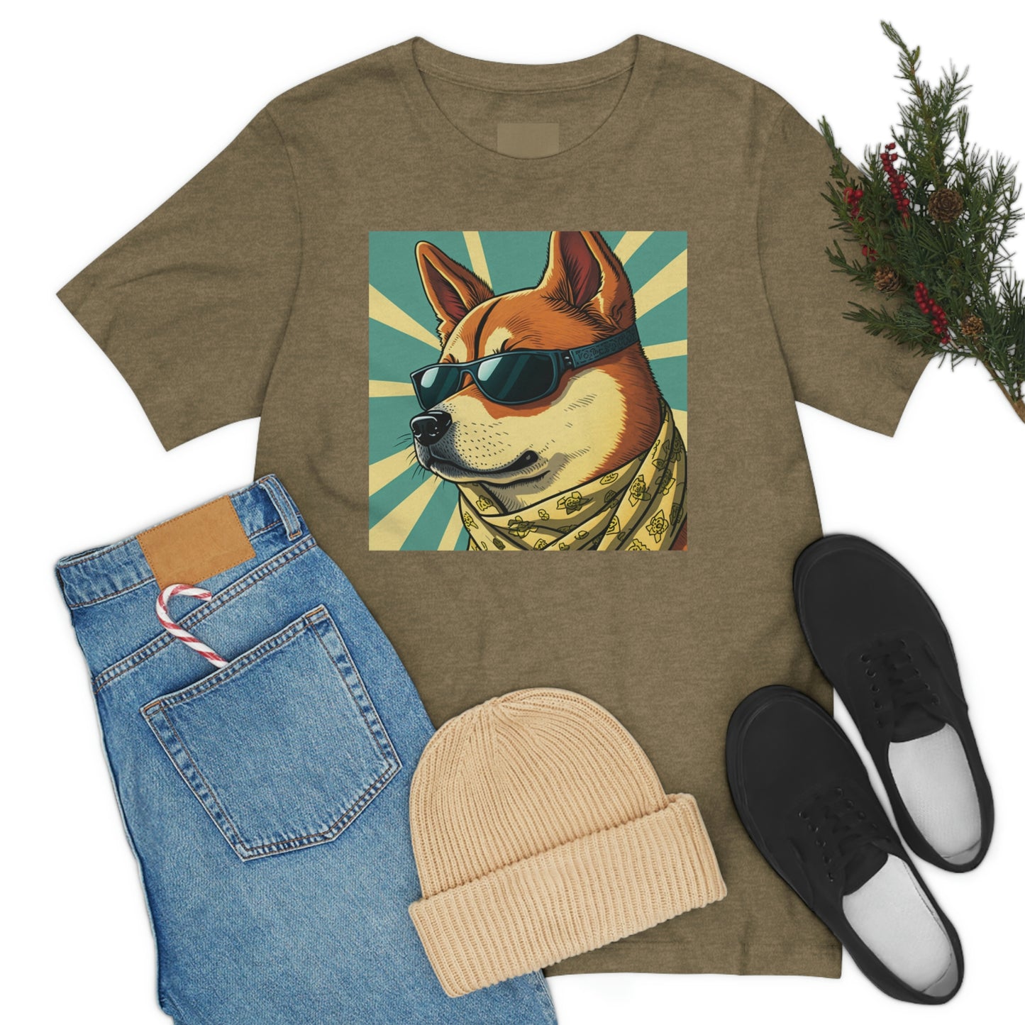 Trendy Shiba Inu T-Shirt | Cartoon Bandana and Sunglasses Design | Shiba Tee with High-Quality Print | Great Gift Idea