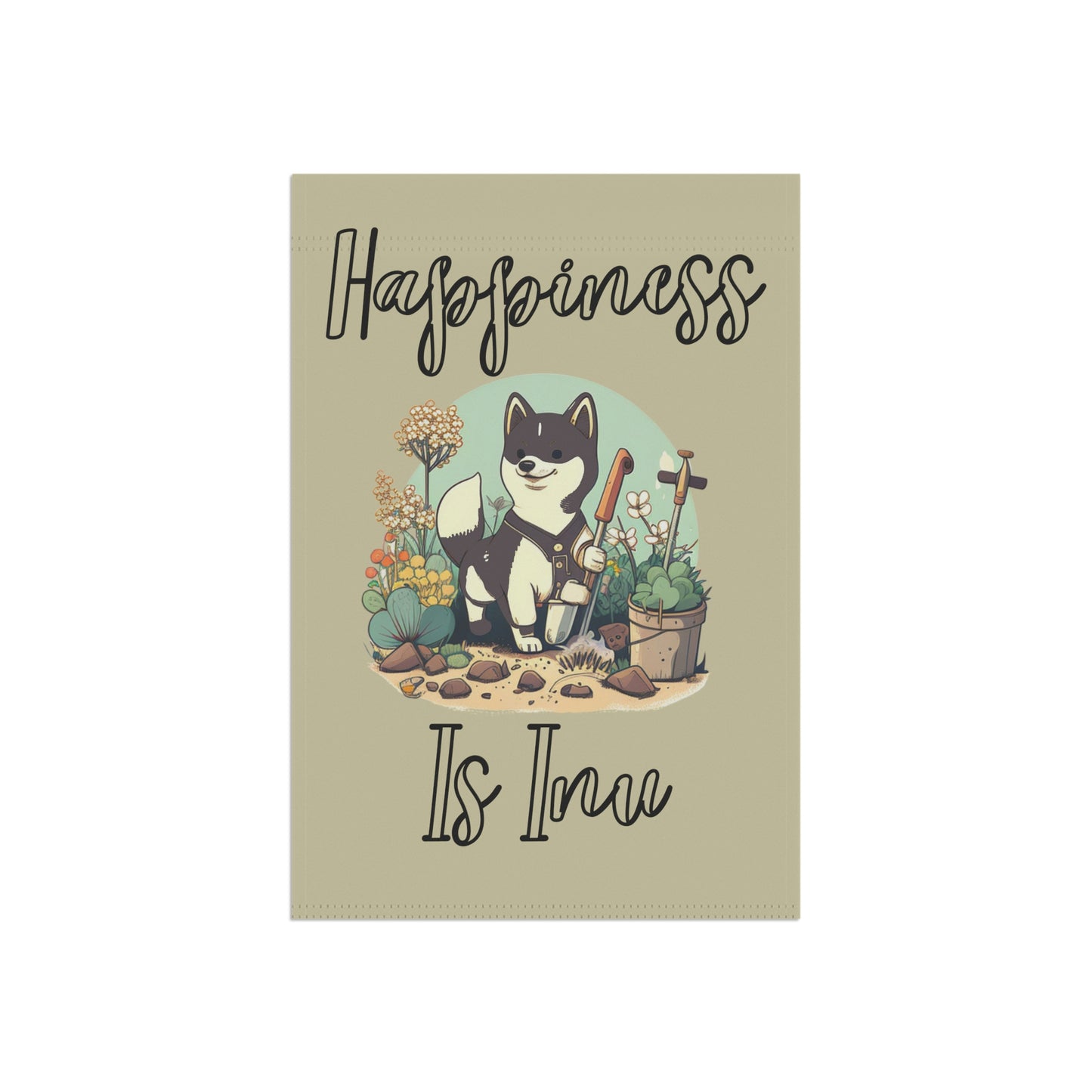 Brown Shiba | Happiness | Garden & House Banner