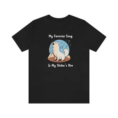 My Favorite Song - White Ink | Cream Shiba Inu | Unisex Jersey Short Sleeve Tee