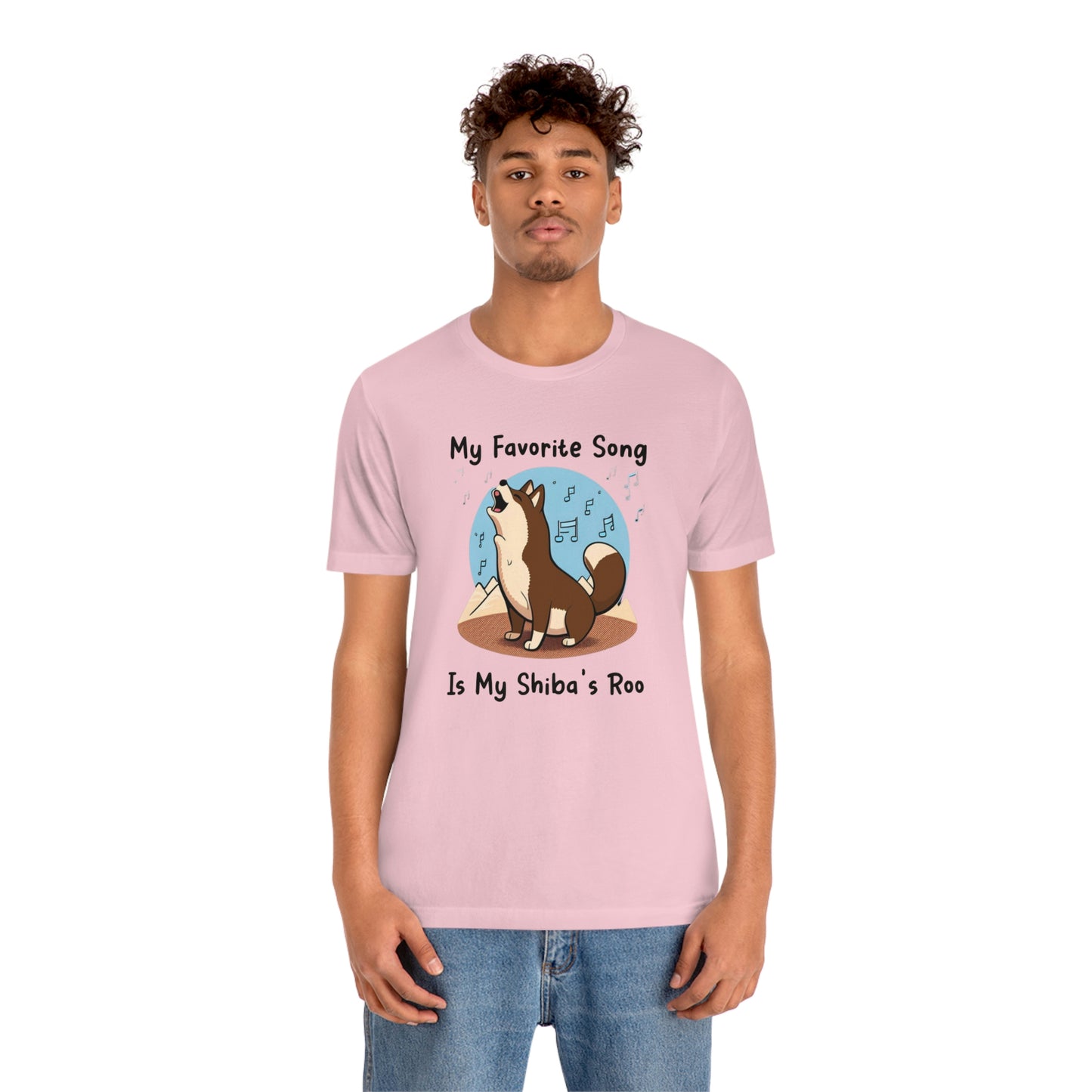 My Favorite Song - Black Ink | Dk Brown Shiba Inu | Unisex Jersey Short Sleeve Tee