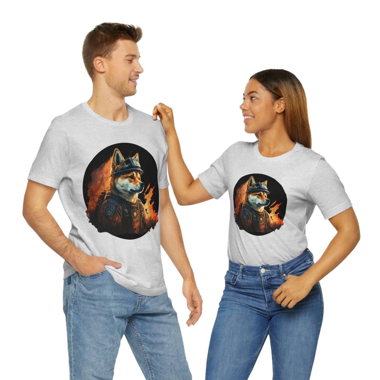 Shiba Inu Firefighter T-Shirt | Support Our Brave First Responders | Soft Cotton Tee with High-Quality Print