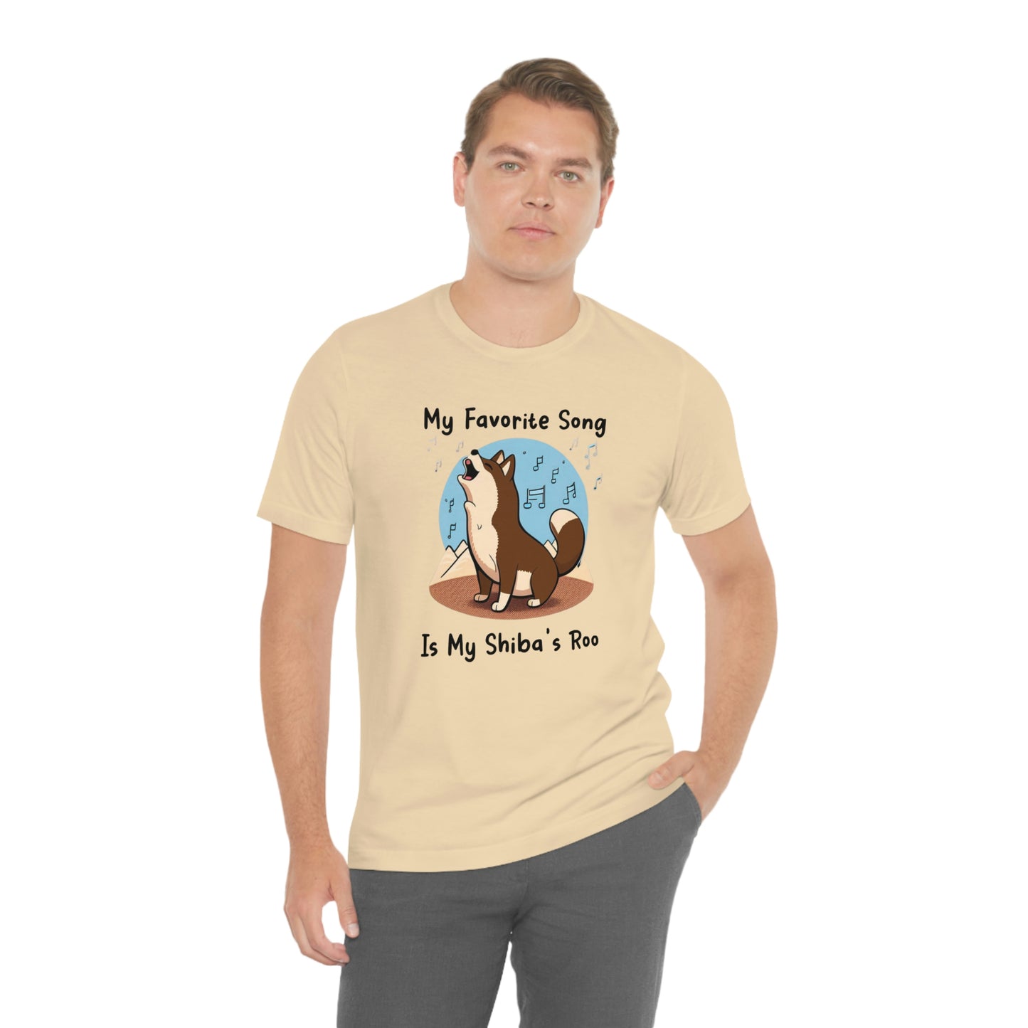 My Favorite Song - Black Ink | Dk Brown Shiba Inu | Unisex Jersey Short Sleeve Tee