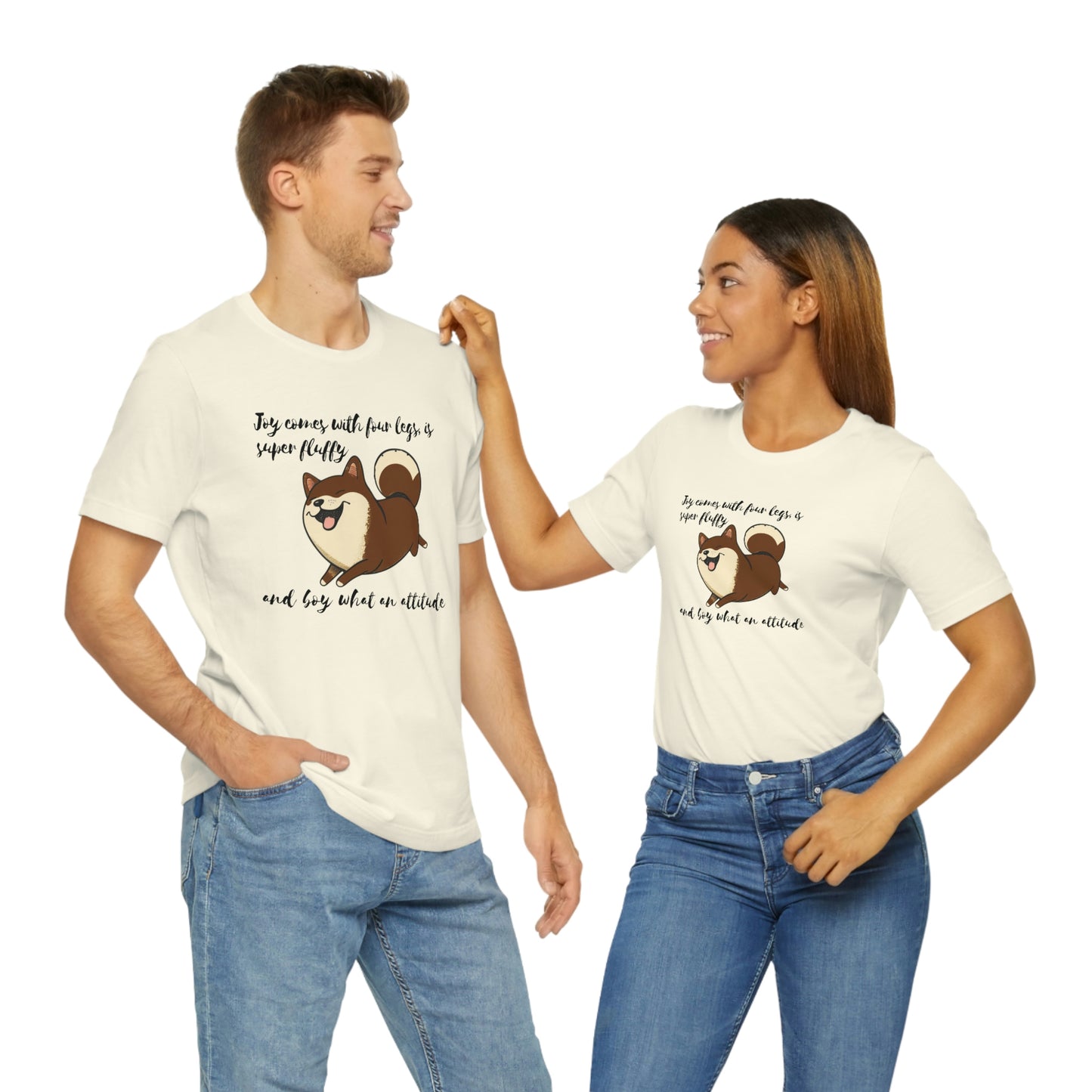 Boy What an Attitude | Dk Brown Shiba Inu | Unisex Jersey Short Sleeve Tee