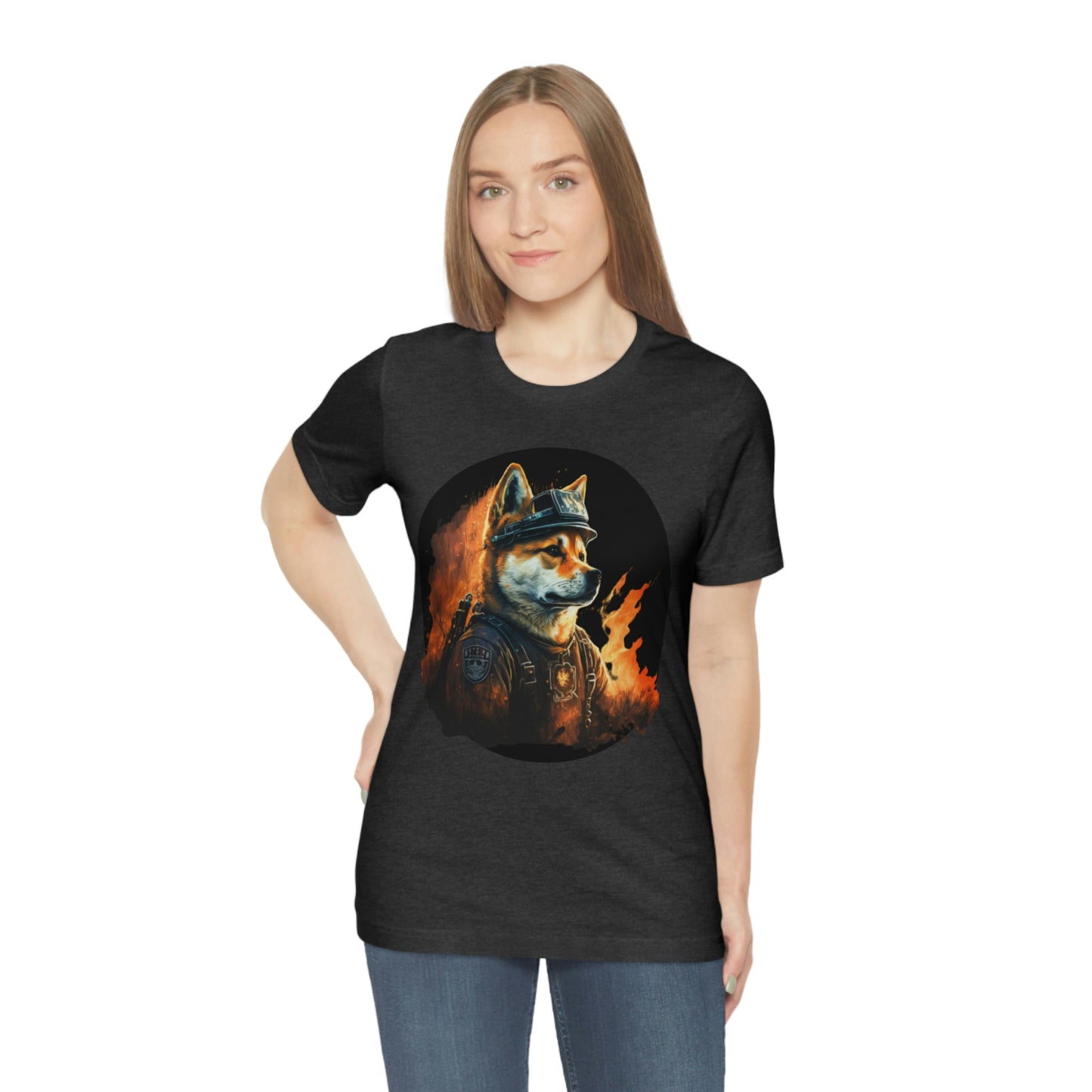 Shiba Inu Firefighter T-Shirt | Support Our Brave First Responders | Soft Cotton Tee with High-Quality Print