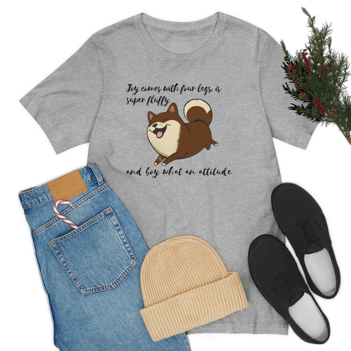 Boy What an Attitude | Dk Brown Shiba Inu | Unisex Jersey Short Sleeve Tee