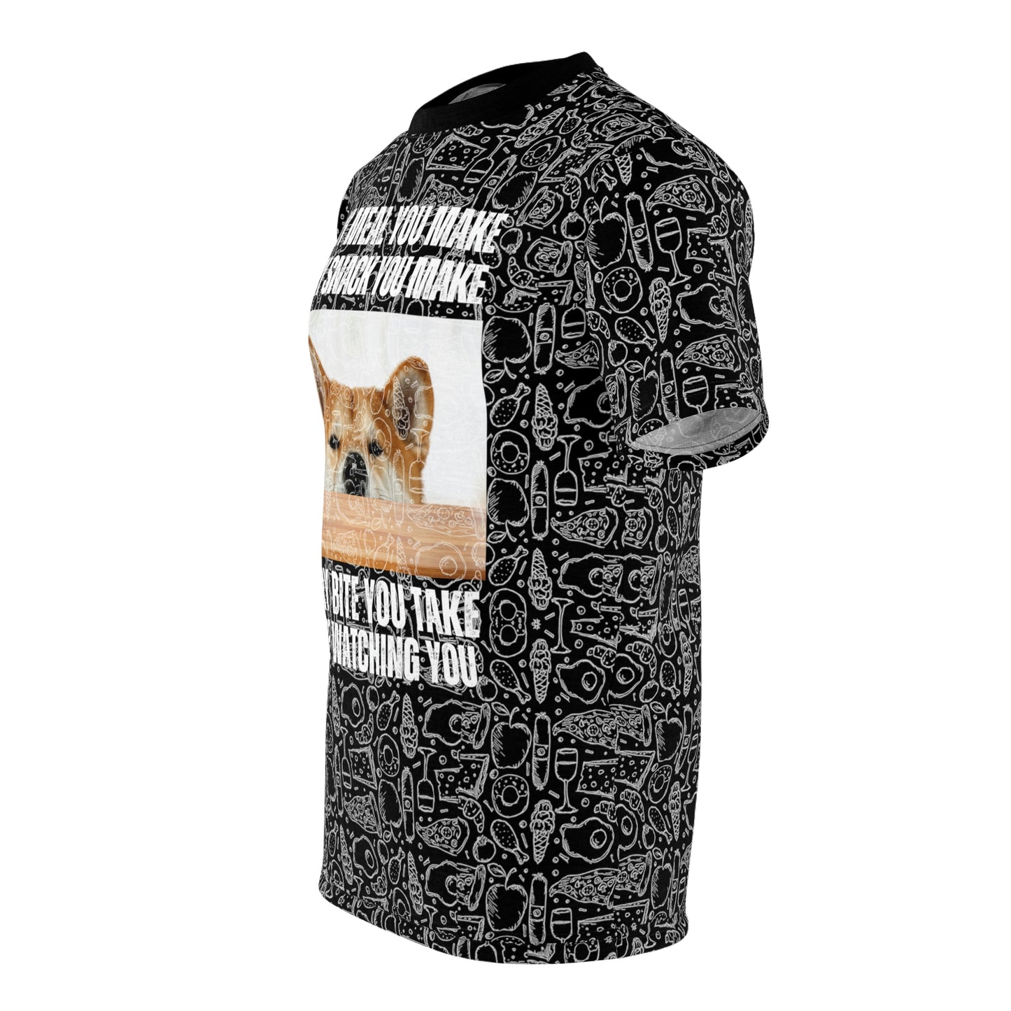 Shiba Inu | Watching You Eat | Unisex AOP Cut & Sew Tee