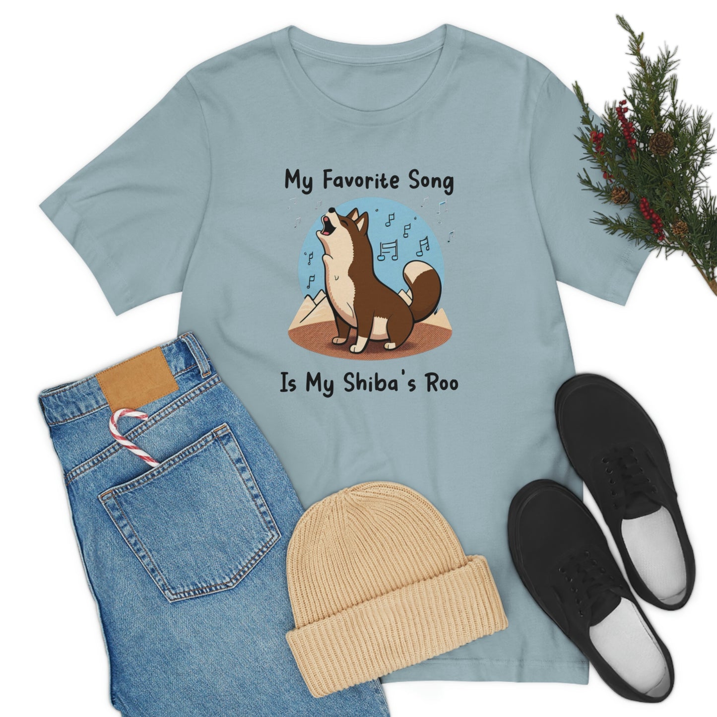 My Favorite Song - Black Ink | Dk Brown Shiba Inu | Unisex Jersey Short Sleeve Tee