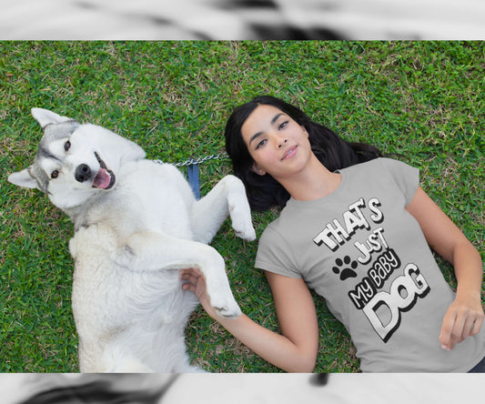 That's Just My Baby Dog Tee - Make a Statement with this T-shirt - Trending Cute Child and their Dog