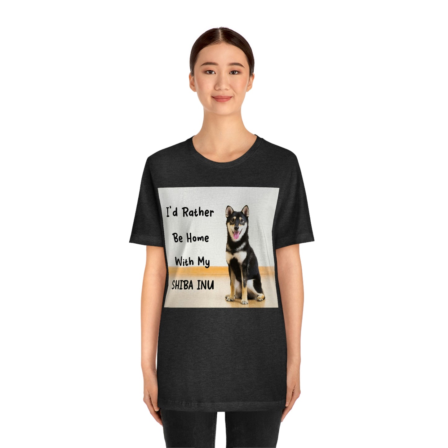 'I'd Rather Be Home with my Shiba' | Unisex Jersey Short Sleeve Tee