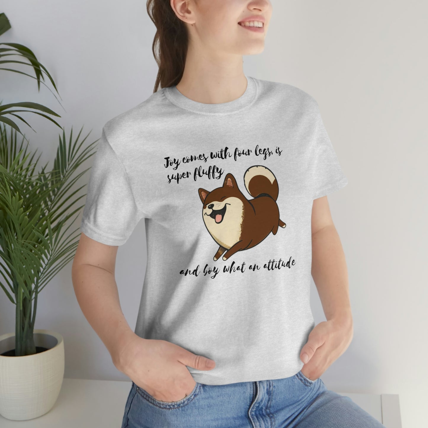 Boy What an Attitude | Dk Brown Shiba Inu | Unisex Jersey Short Sleeve Tee