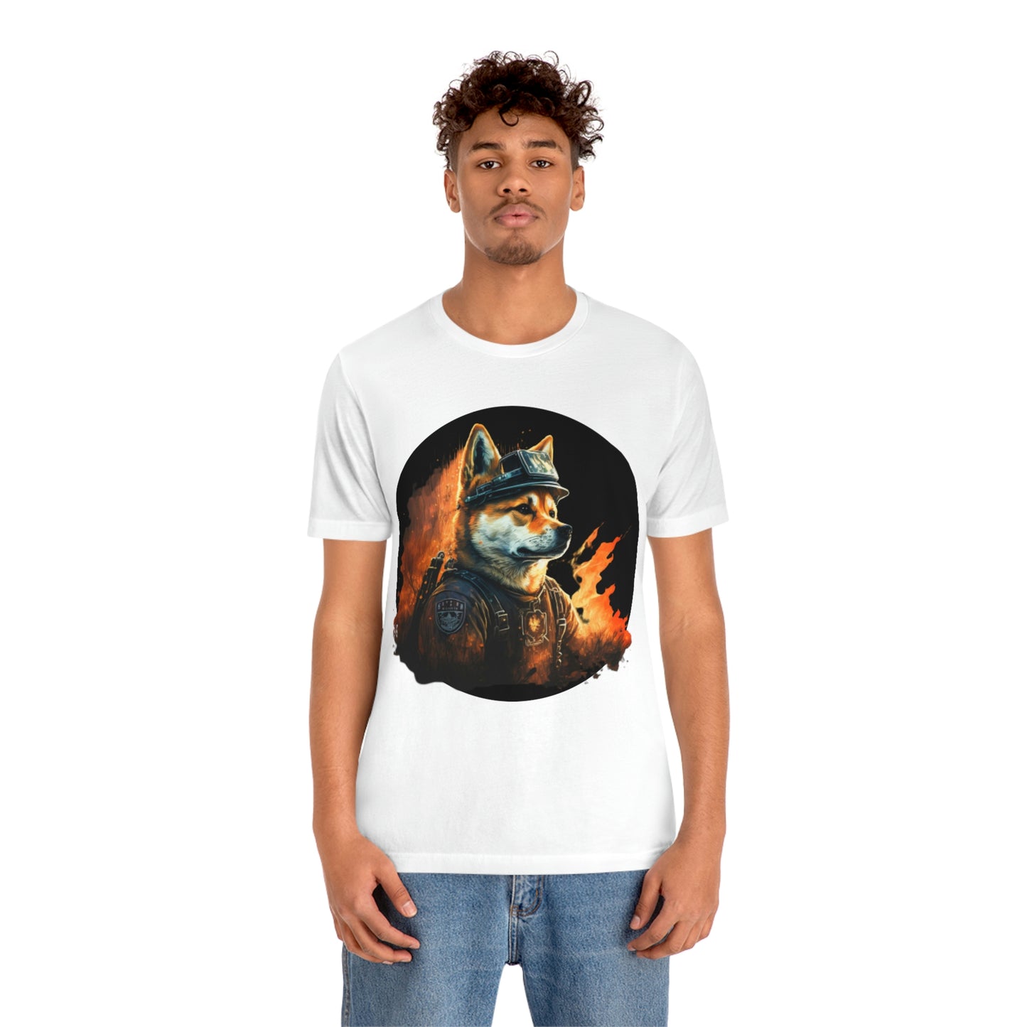 Shiba Inu Firefighter T-Shirt | Support Our Brave First Responders | Soft Cotton Tee with High-Quality Print