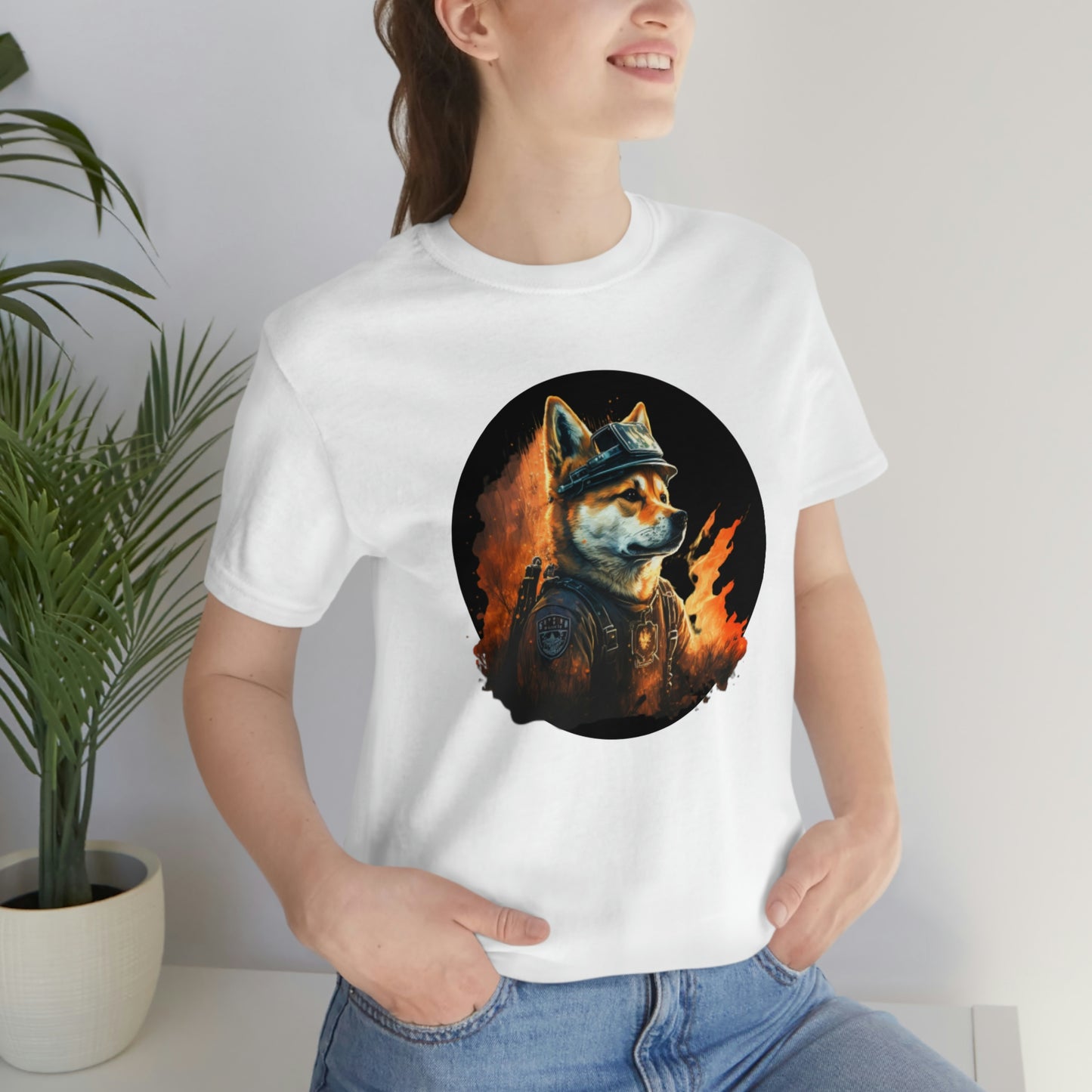 Shiba Inu Firefighter T-Shirt | Support Our Brave First Responders | Shiba Inu Tee with High-Quality Print