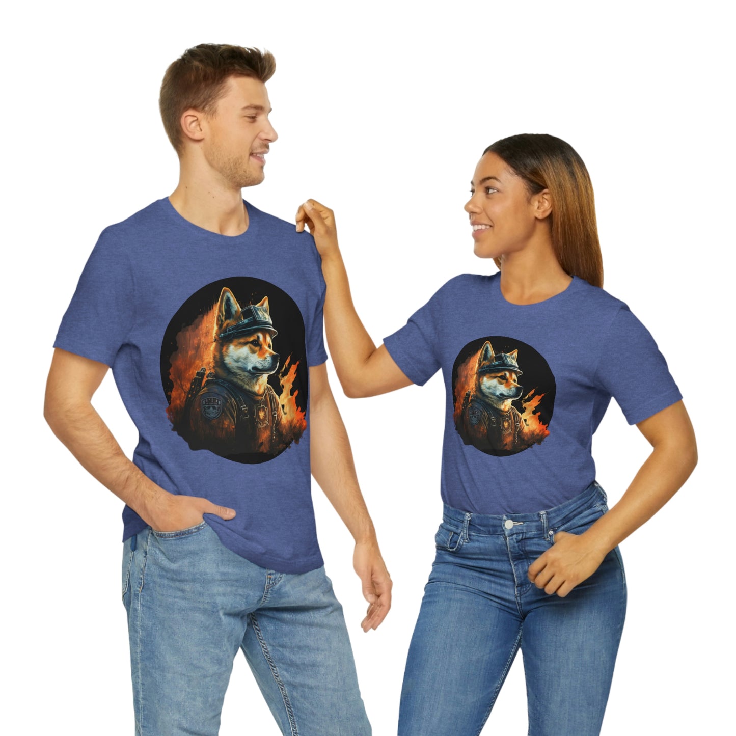 Shiba Inu Firefighter T-Shirt | Support Our Brave First Responders | Soft Cotton Tee with High-Quality Print