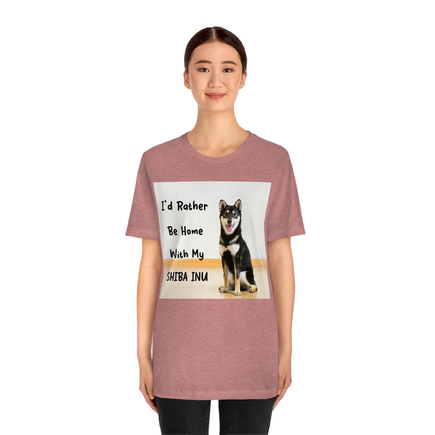 'I'd Rather Be Home with my Shiba' | Unisex Jersey Short Sleeve Tee