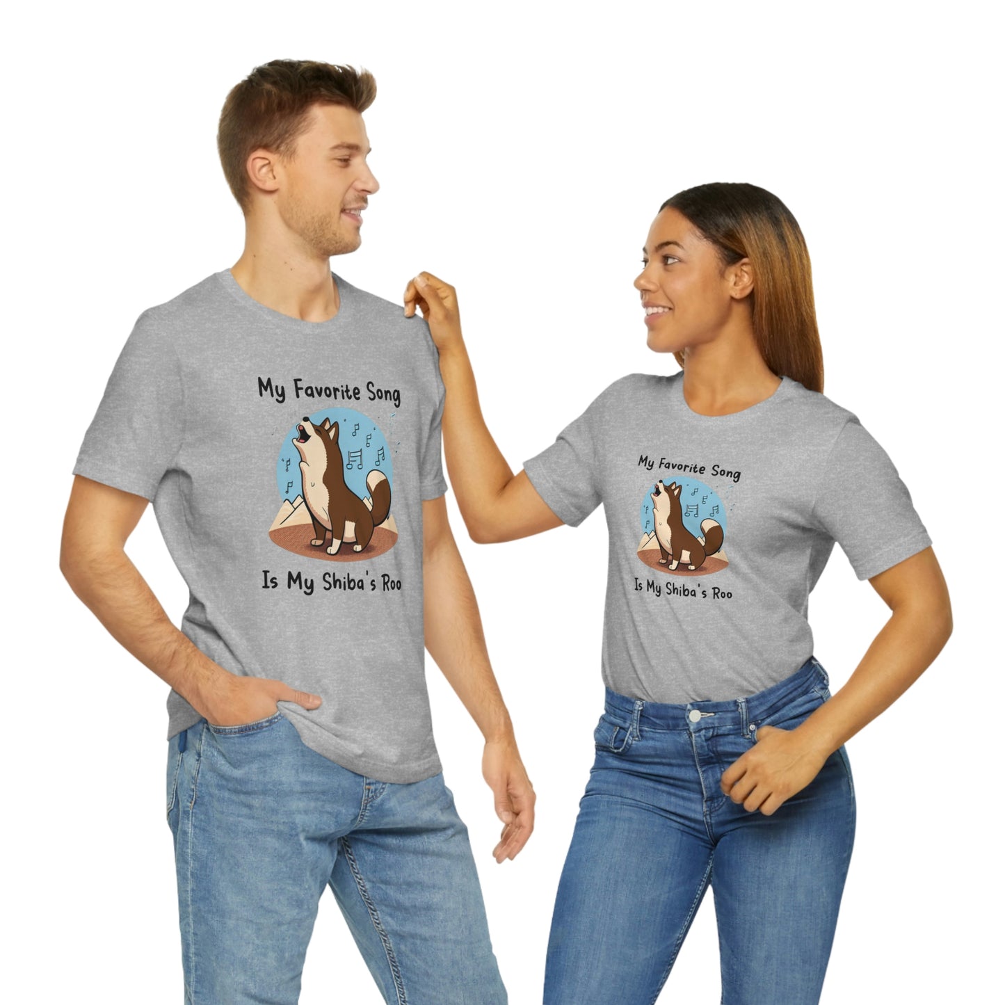 My Favorite Song - Black Ink | Dk Brown Shiba Inu | Unisex Jersey Short Sleeve Tee