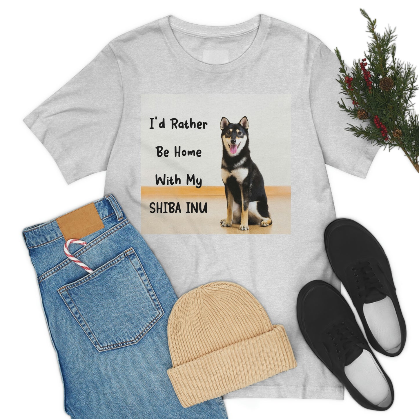 'I'd Rather Be Home with my Shiba' | Unisex Jersey Short Sleeve Tee