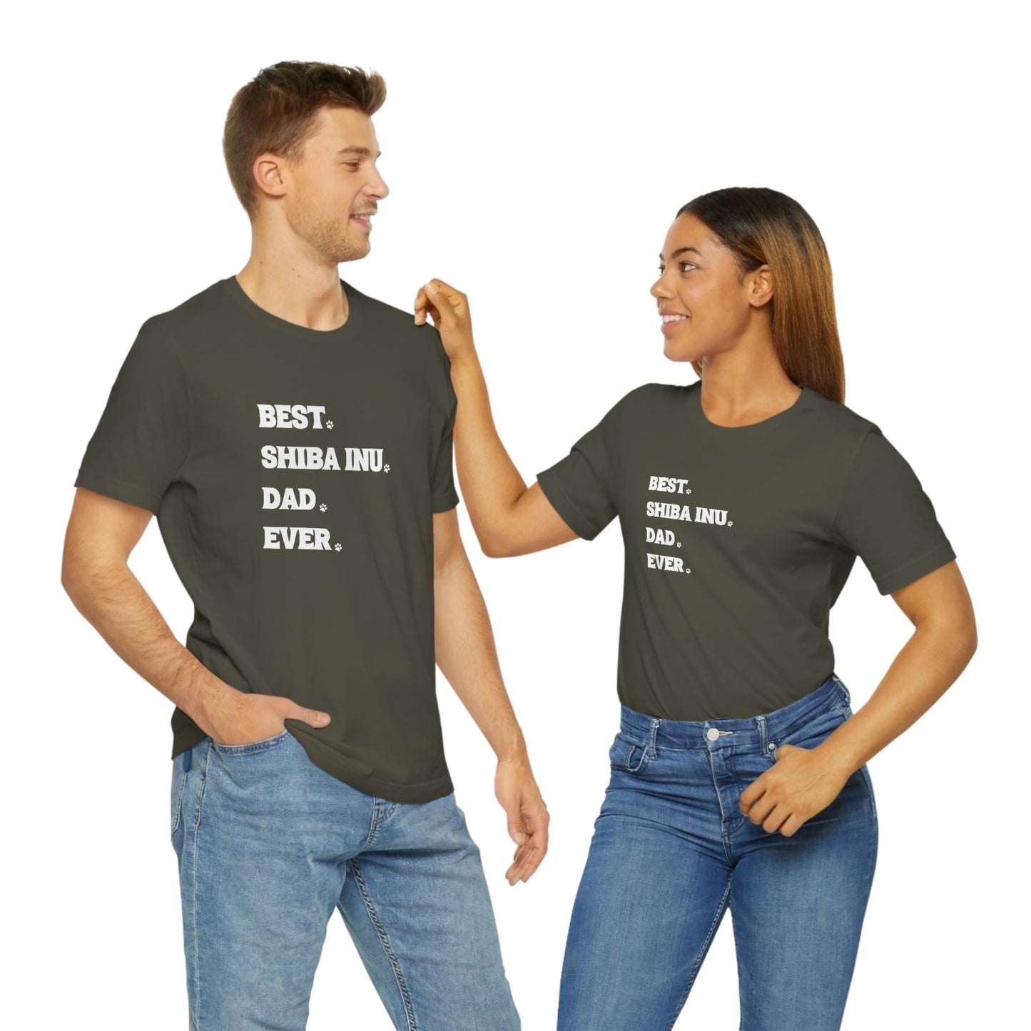 "Best Shiba Inu Dad Ever" Unisex T-Shirt - Minimalistic Style, Soft Cotton, Ribbed Collar, Durable Fit, Quality Print