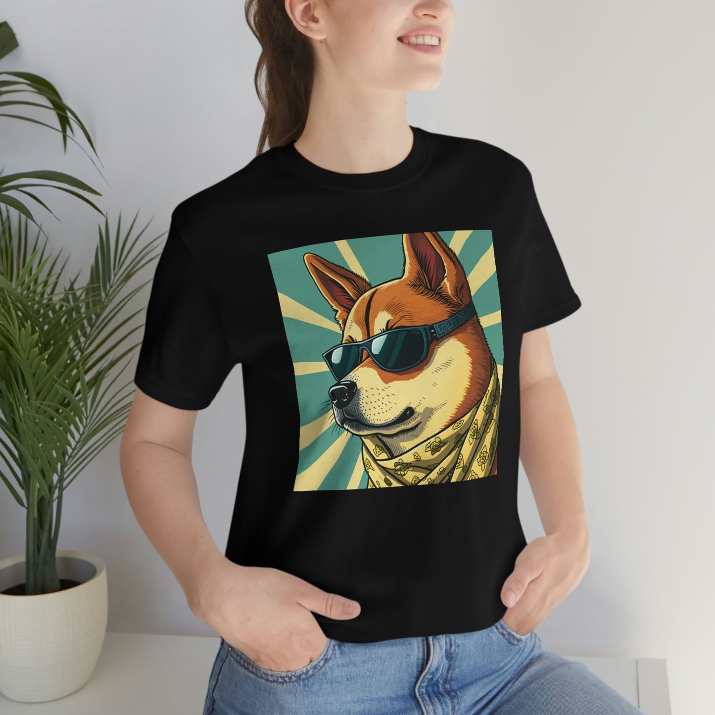 Trendy Shiba Inu T-Shirt | Cartoon Bandana and Sunglasses Design | Shiba Tee with High-Quality Print | Great Gift Idea