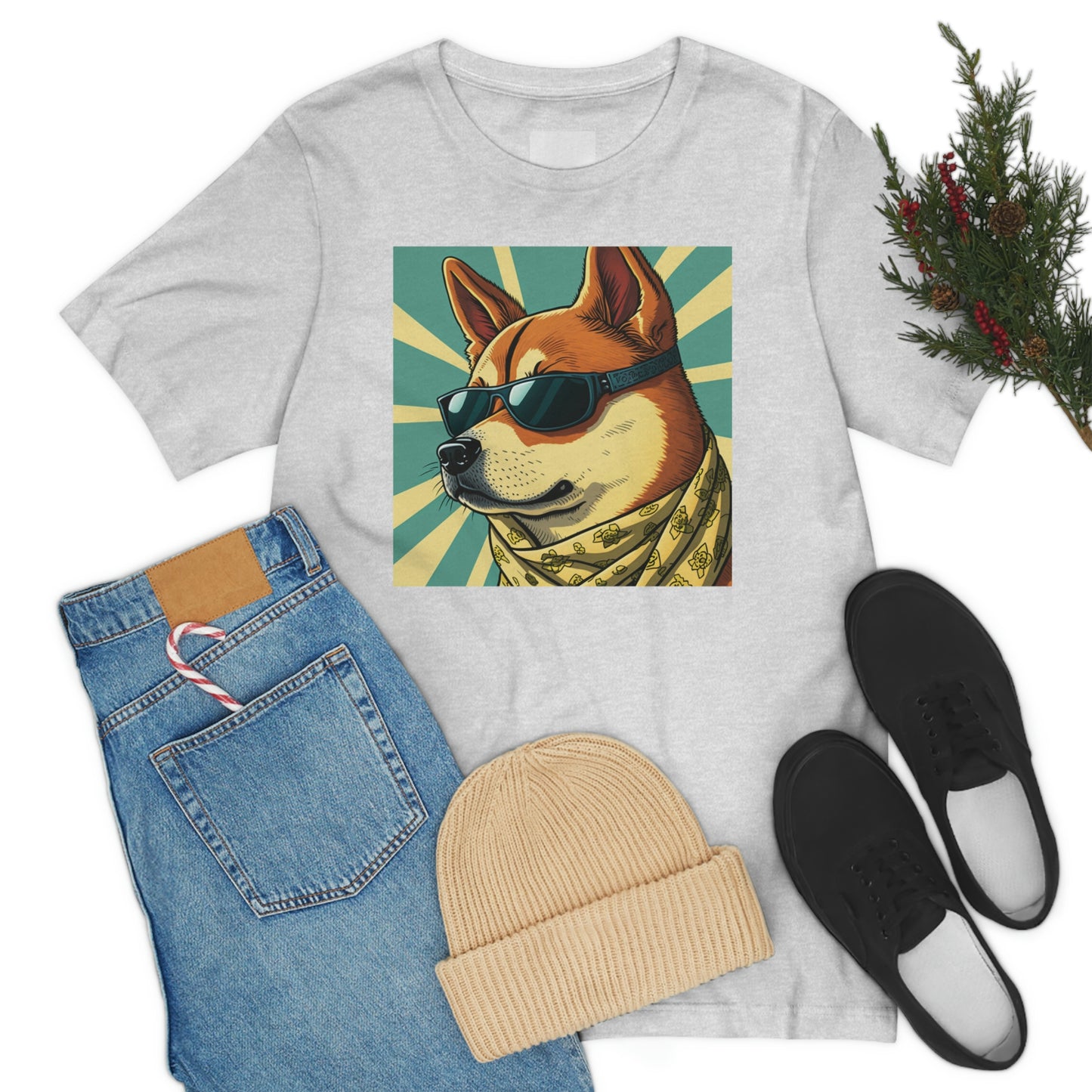 Trendy Shiba Inu T-Shirt | Cartoon Bandana and Sunglasses Design | Shiba Tee with High-Quality Print | Great Gift Idea