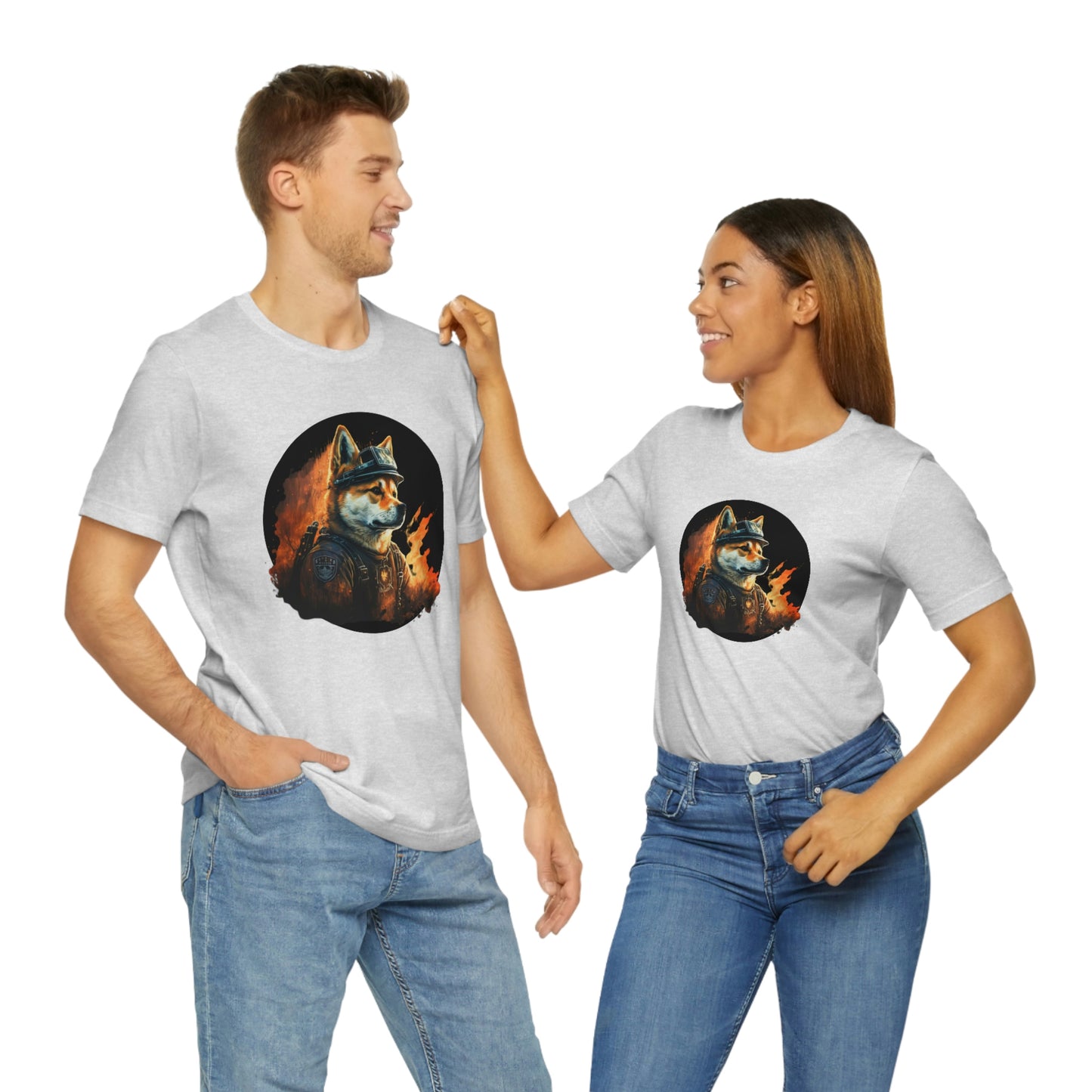 Shiba Inu Firefighter T-Shirt | Support Our Brave First Responders | Shiba Inu Tee with High-Quality Print