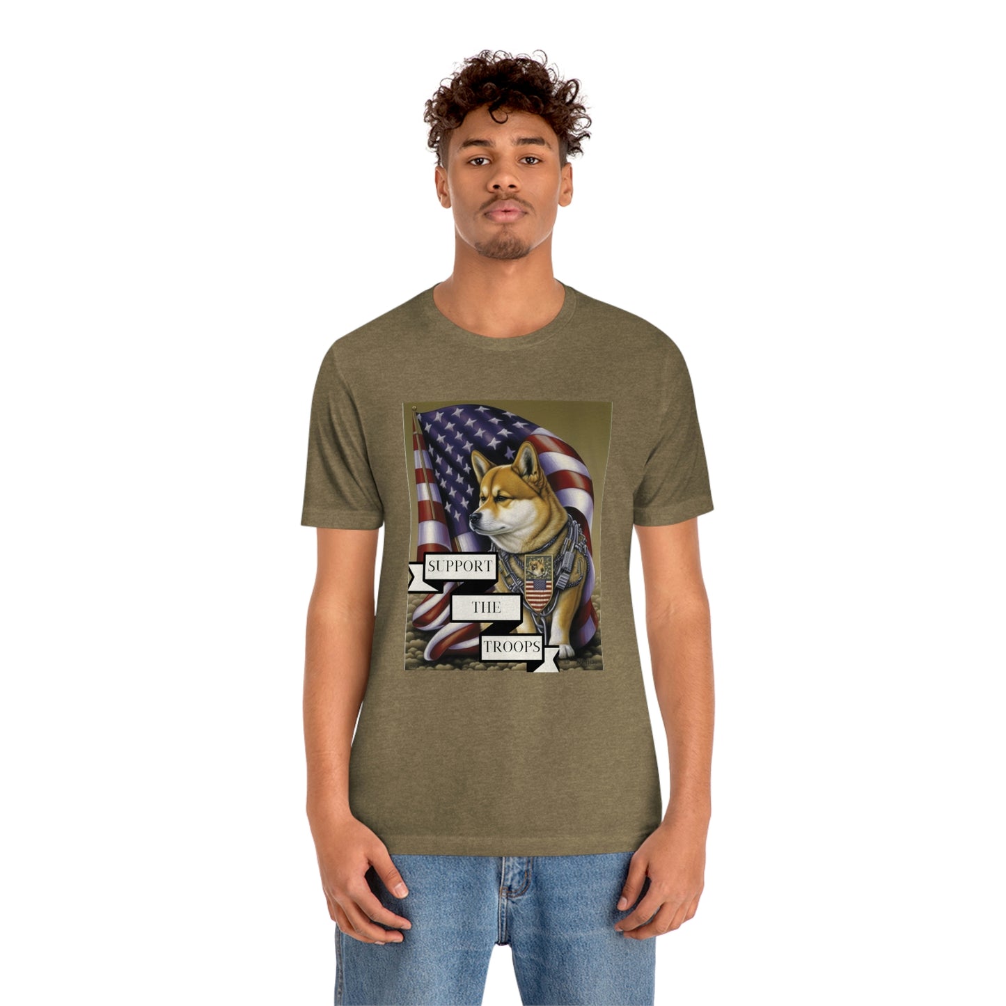 Patriotic Shiba Inu Soldier T-Shirt | American Flag and Support the Troops | Shiba Inu Tee with High-Quality Print