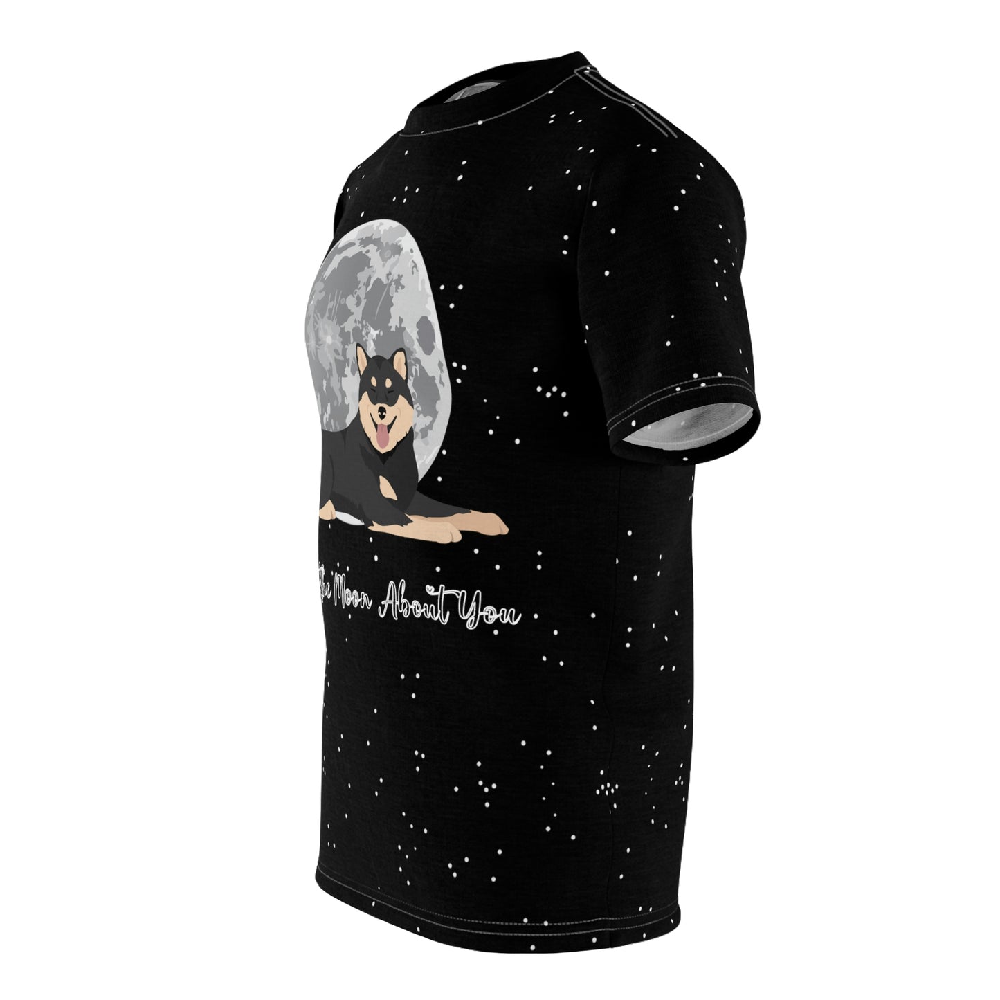 Over the Moon | Shiba Inu | Unisex AOP Cut & Sew Tee